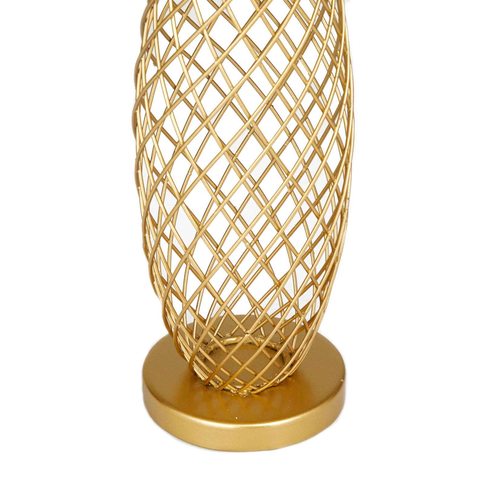Gold Metal Glam Sculpture, 16&#x22; x 4&#x22; x 5&#x22;
