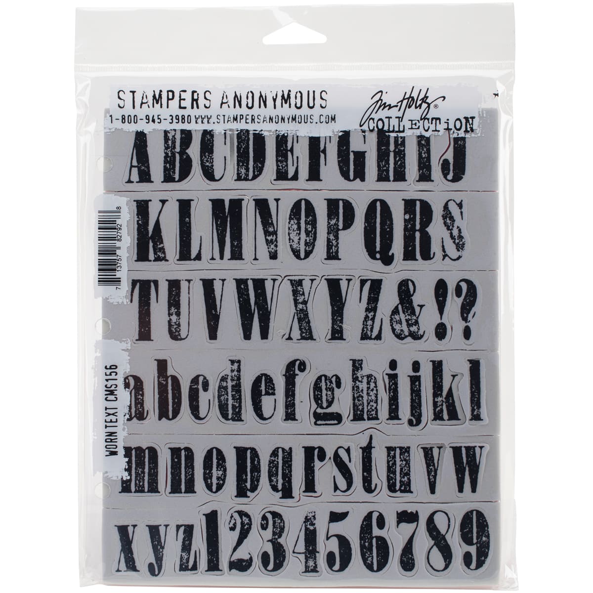 Stampers Anonymous Tim Holtz&#xAE; Worn Text Cling Stamps