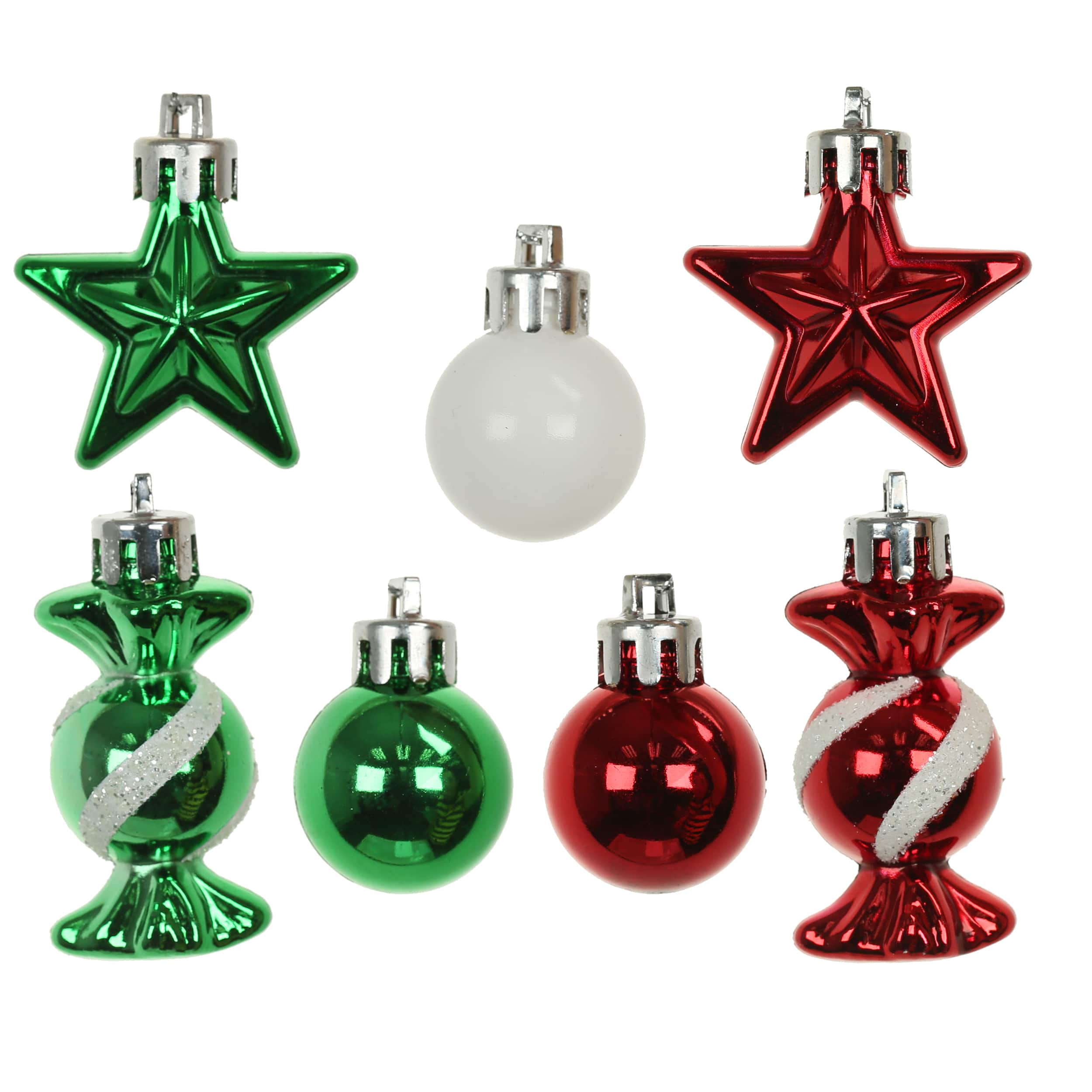 16 Pack 25mm Mini Plastic Star &#x26; Ball Ornaments by Ashland&#xAE;