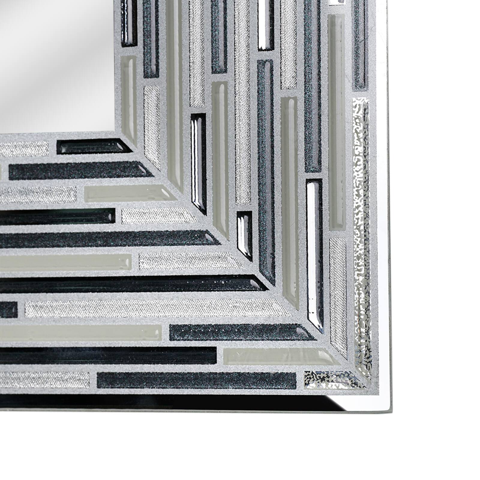 Head West Frameless Reeded Mosaic Printed Wall Décor Mirror