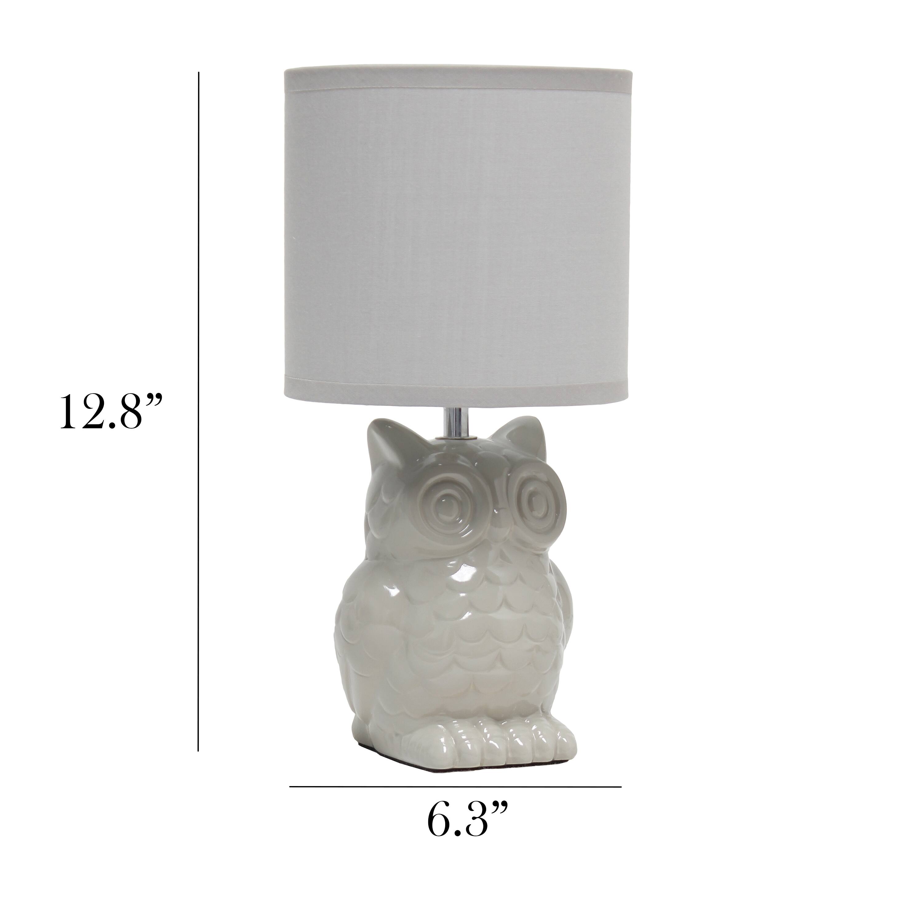 Simple Designs 13&#x22; Ceramic Owl Table Lamp