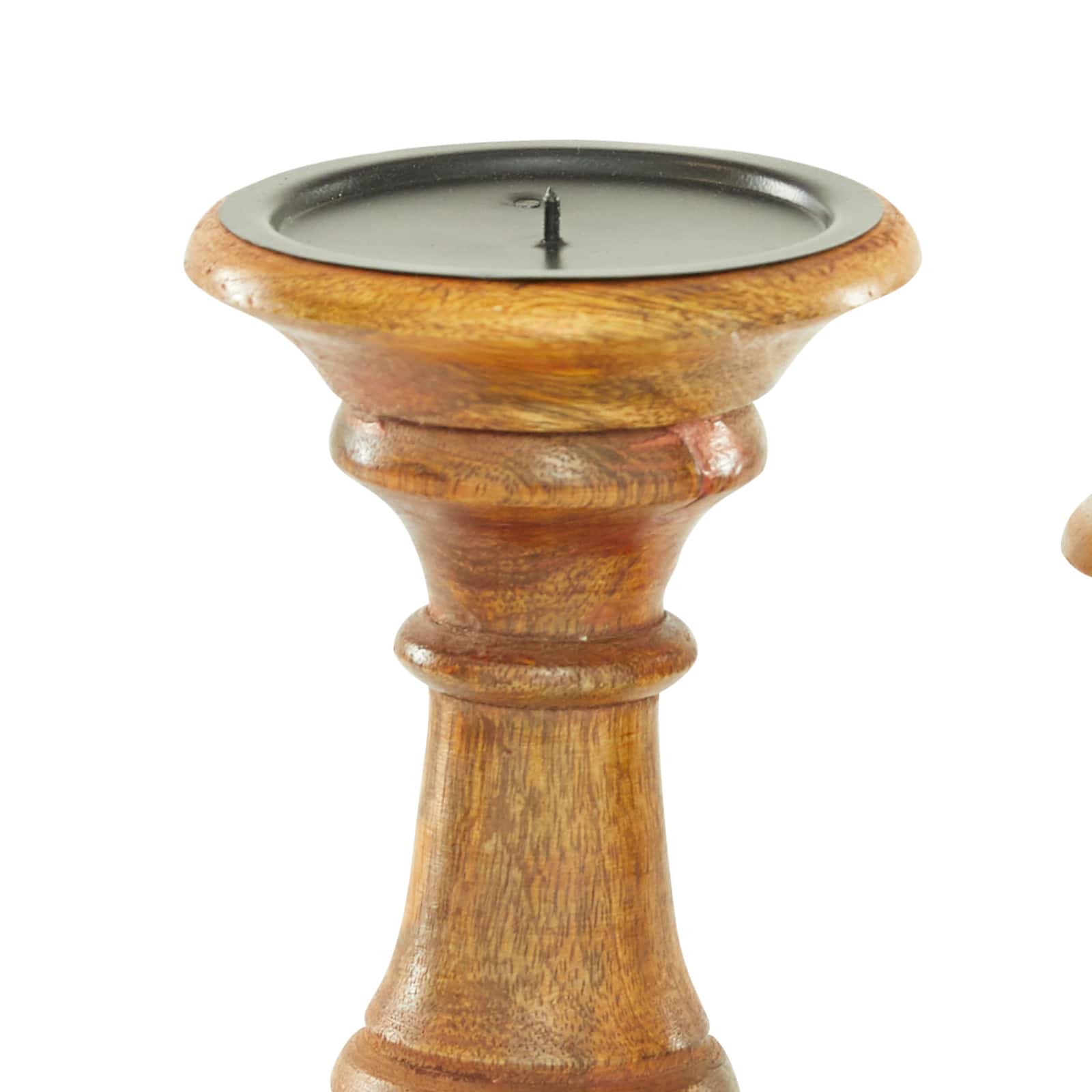 Mango Wood Traditional Candle Holder Set