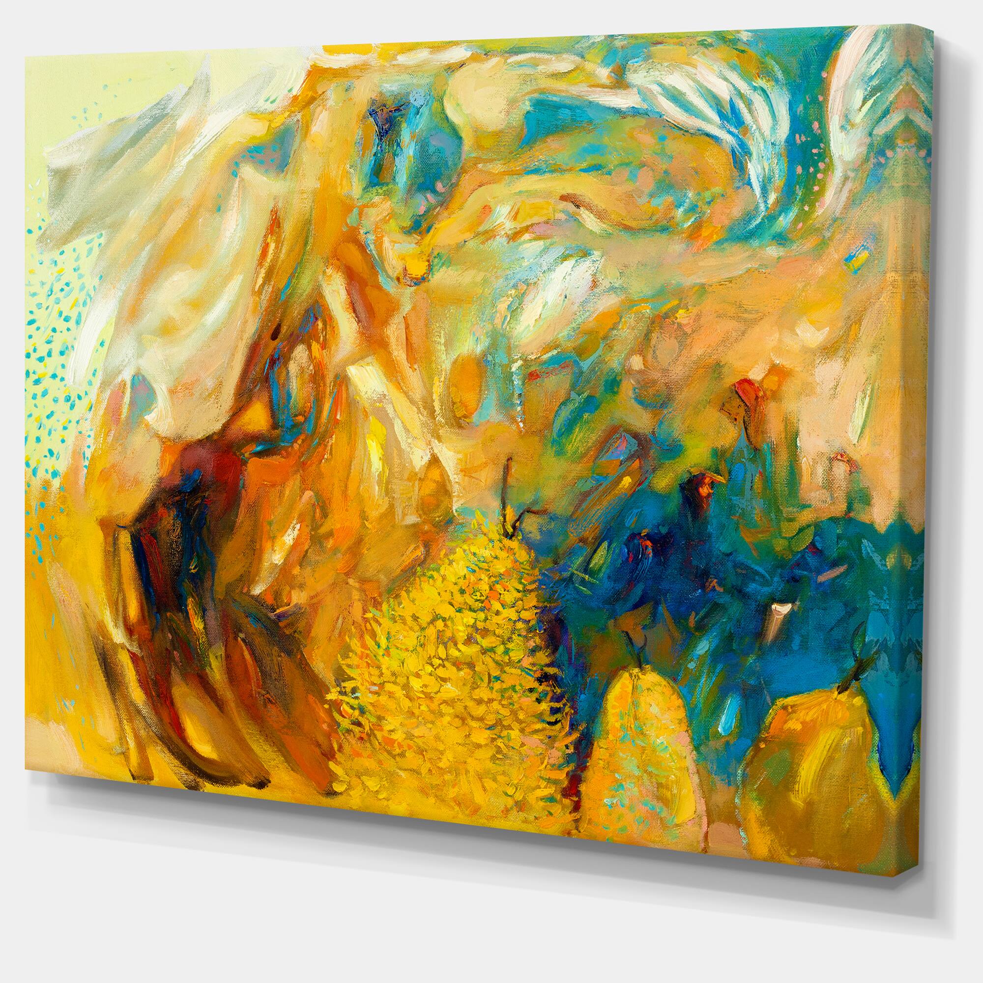 Designart - Abstract Yellow Collage - Large Abstract Canvas Print
