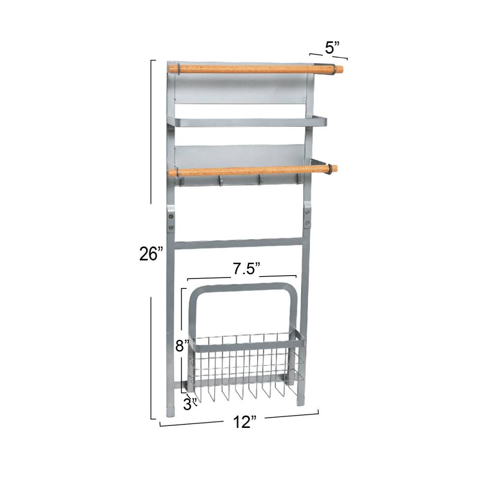 Household Essentials 26&#x22; Metal Magnetic Organizer Rack