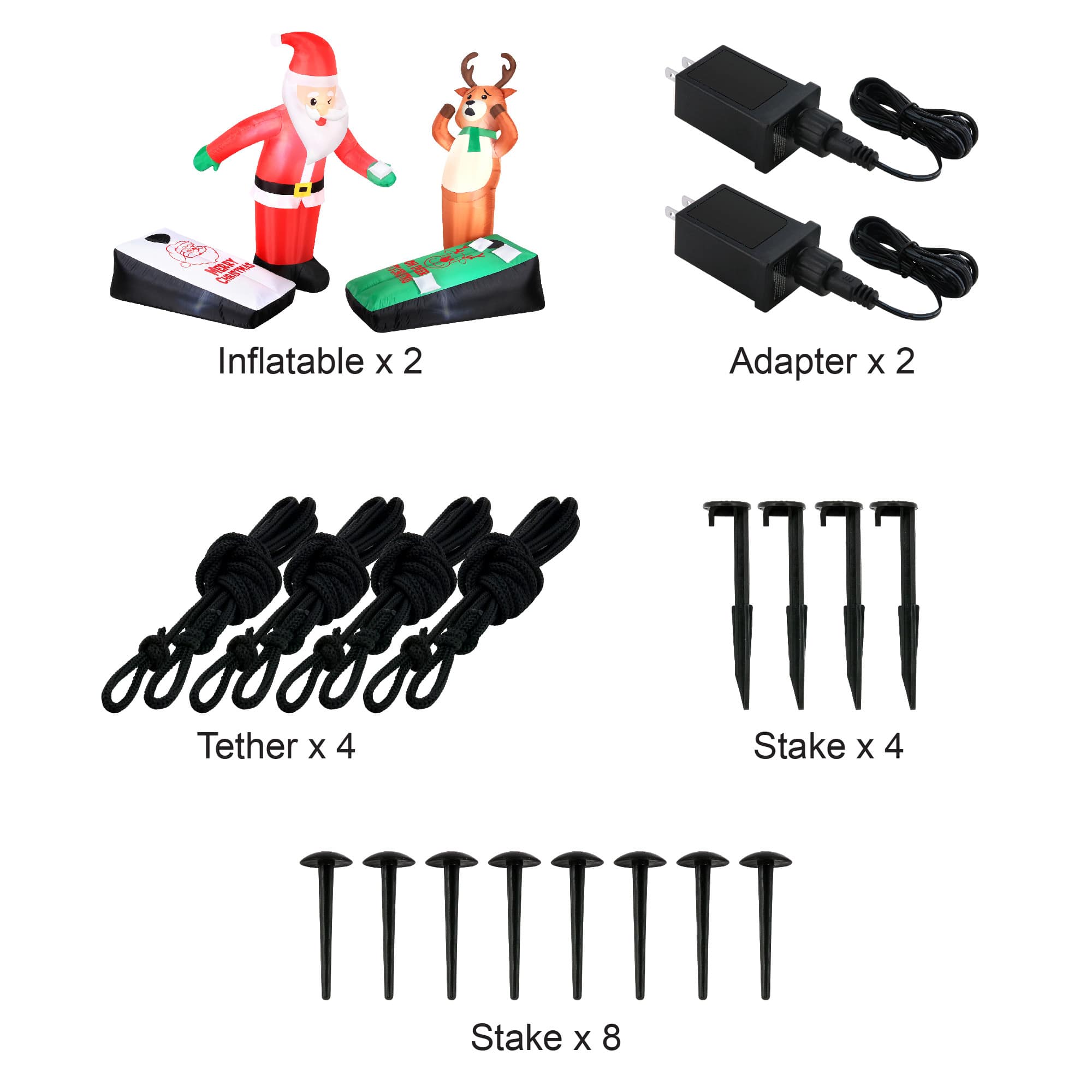 Airflowz Inflatable Santa & Reindeer Playing Cornhole