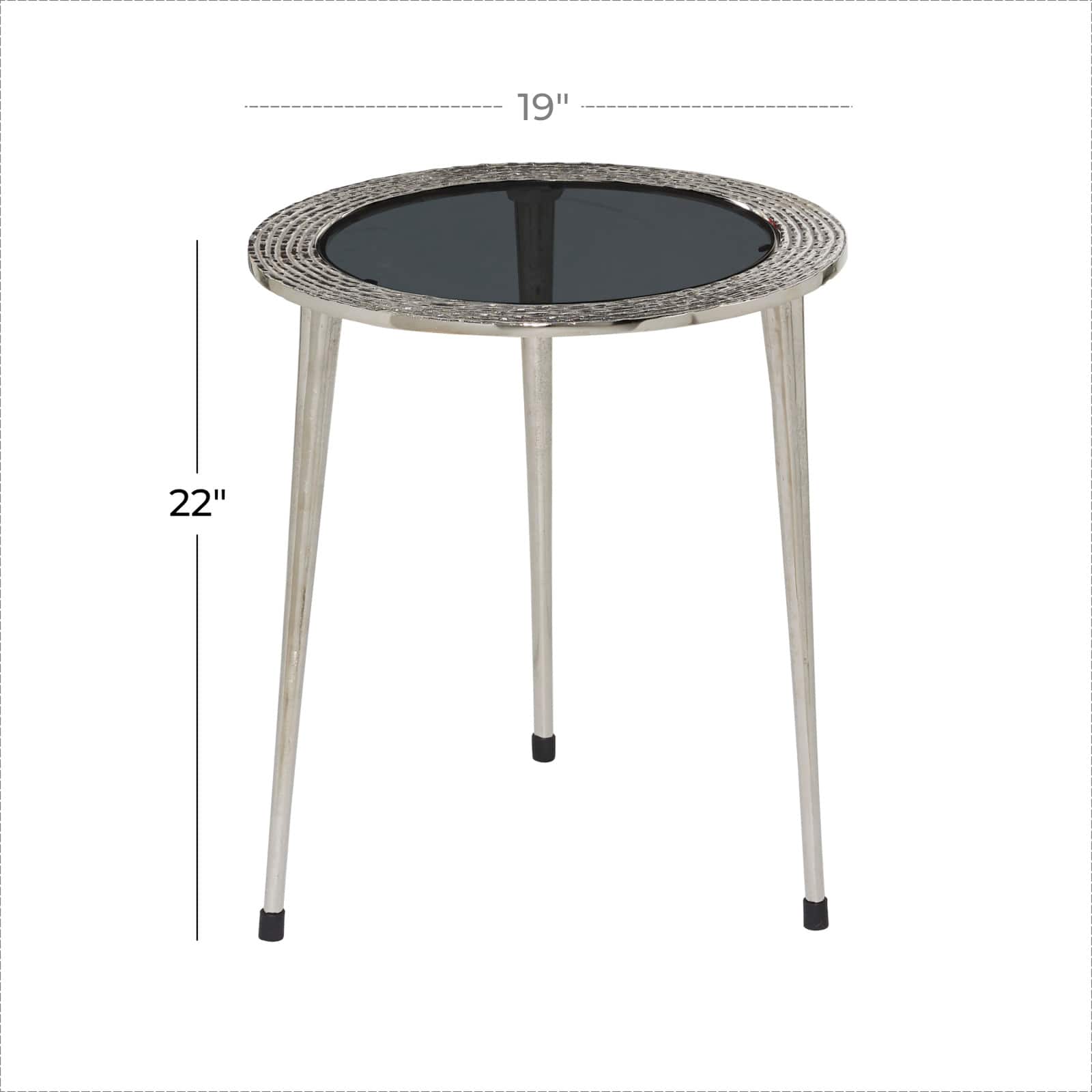 19" Silver Contemporary Aluminum Accent Table