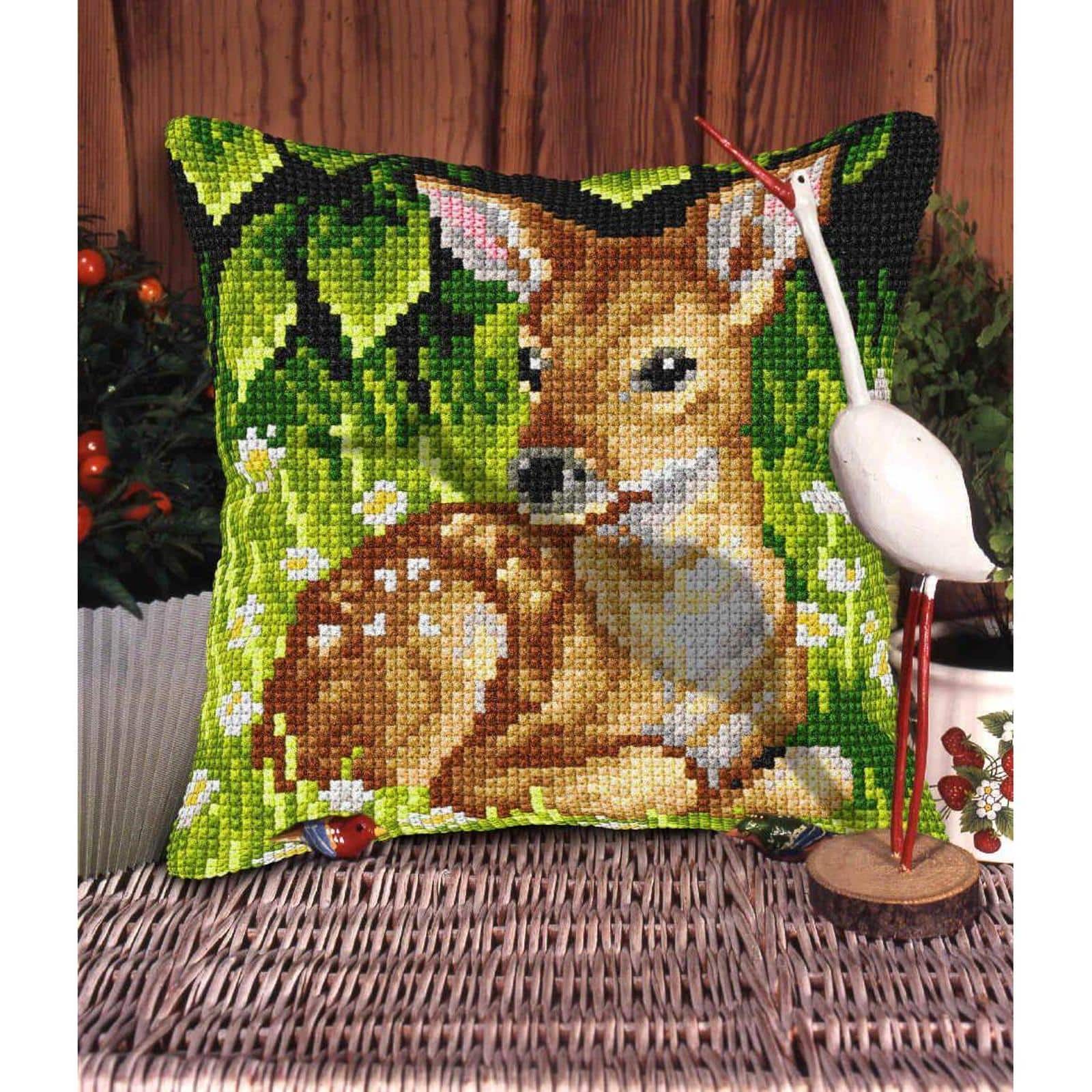 Orchidea Needlepoint Kit Cushion - Printed Canvas Roe Deer