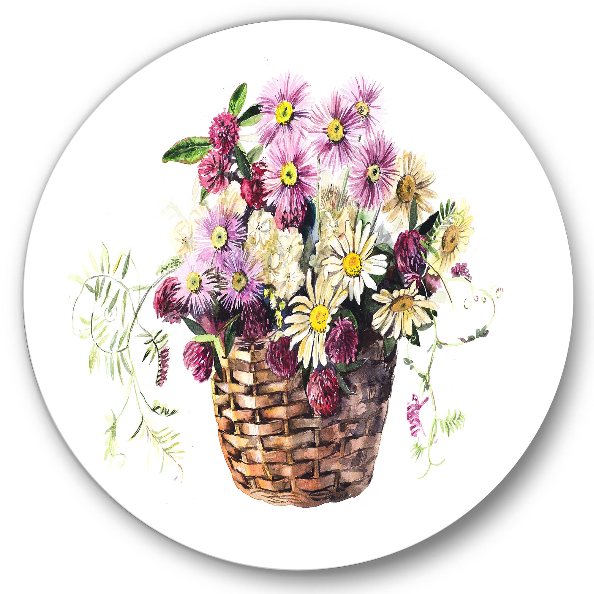 Designart - Bouquet From Meadow Flowers In The Basket