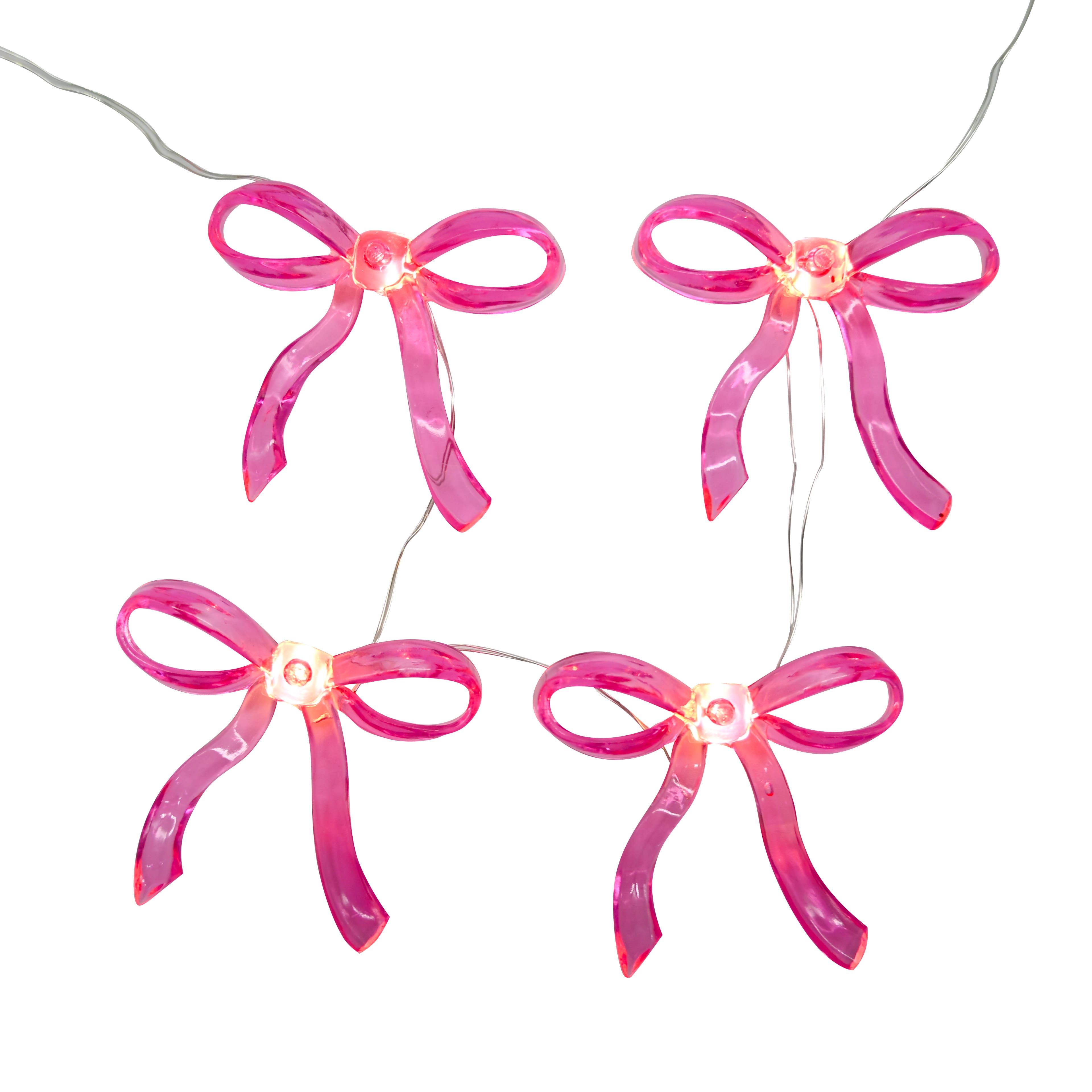 5.5ft. Pink Bow Icon LED String Lights by Celebrate It™