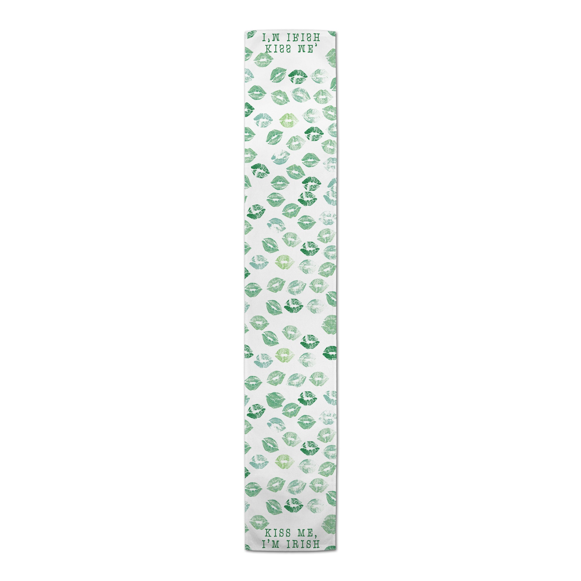 Kiss Me Irish Green Lips Long 16" x 90" Cotton Twill Runner