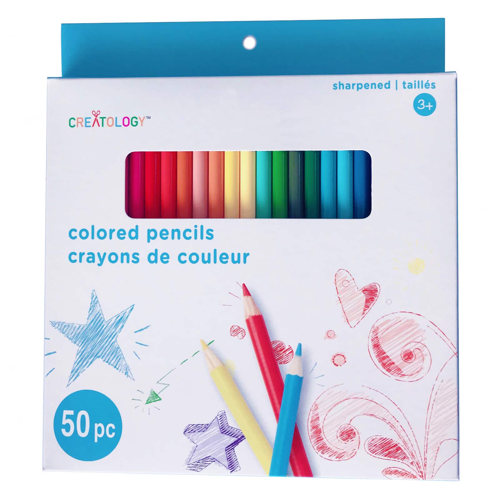 12 Packs: 50 Ct. (600 Total) Colored Pencils by Creatology, Size: 8.3 x 0.63 x 7.33, Assorted