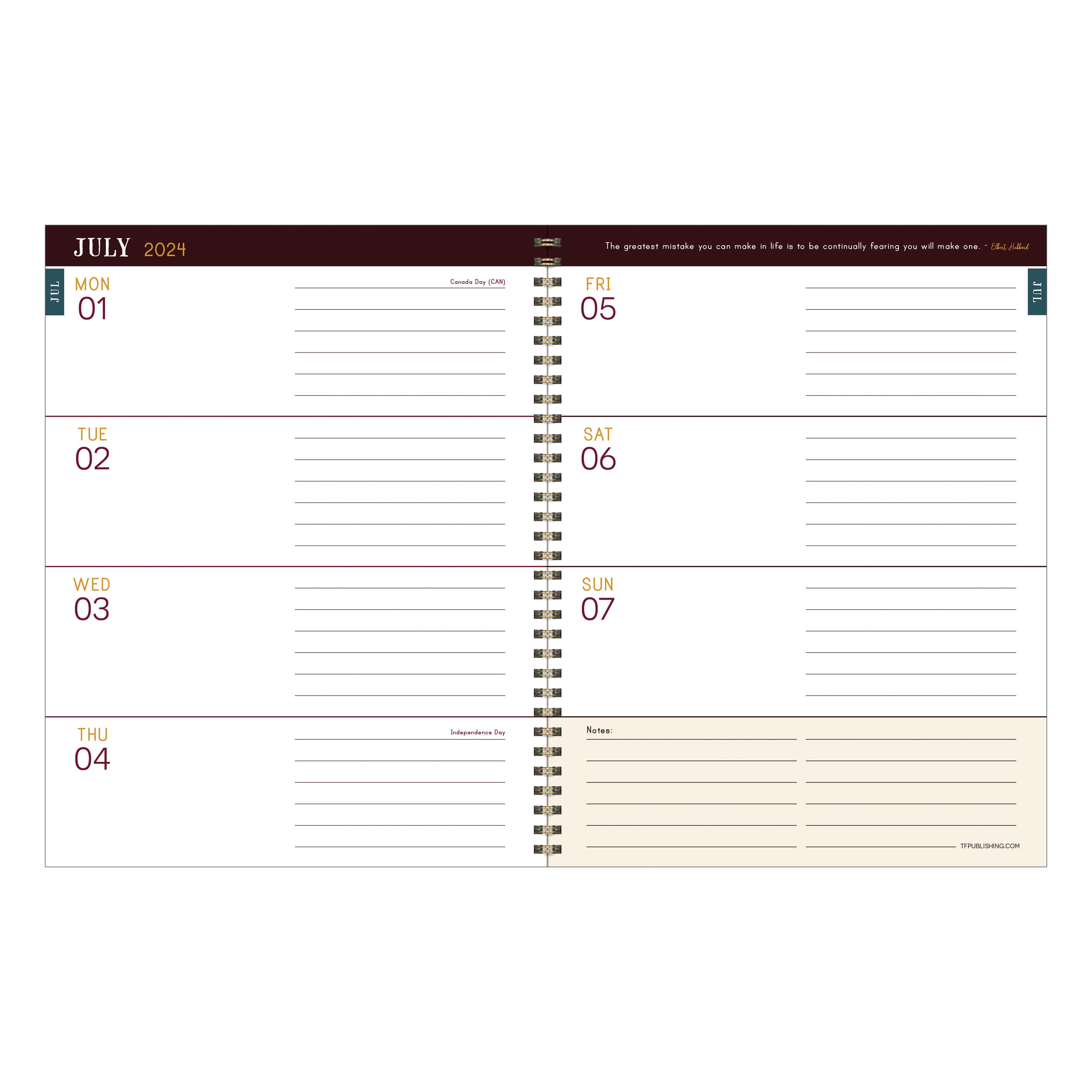 TF Publishing 2024 - 2025 Merlot Large Spiral Planner