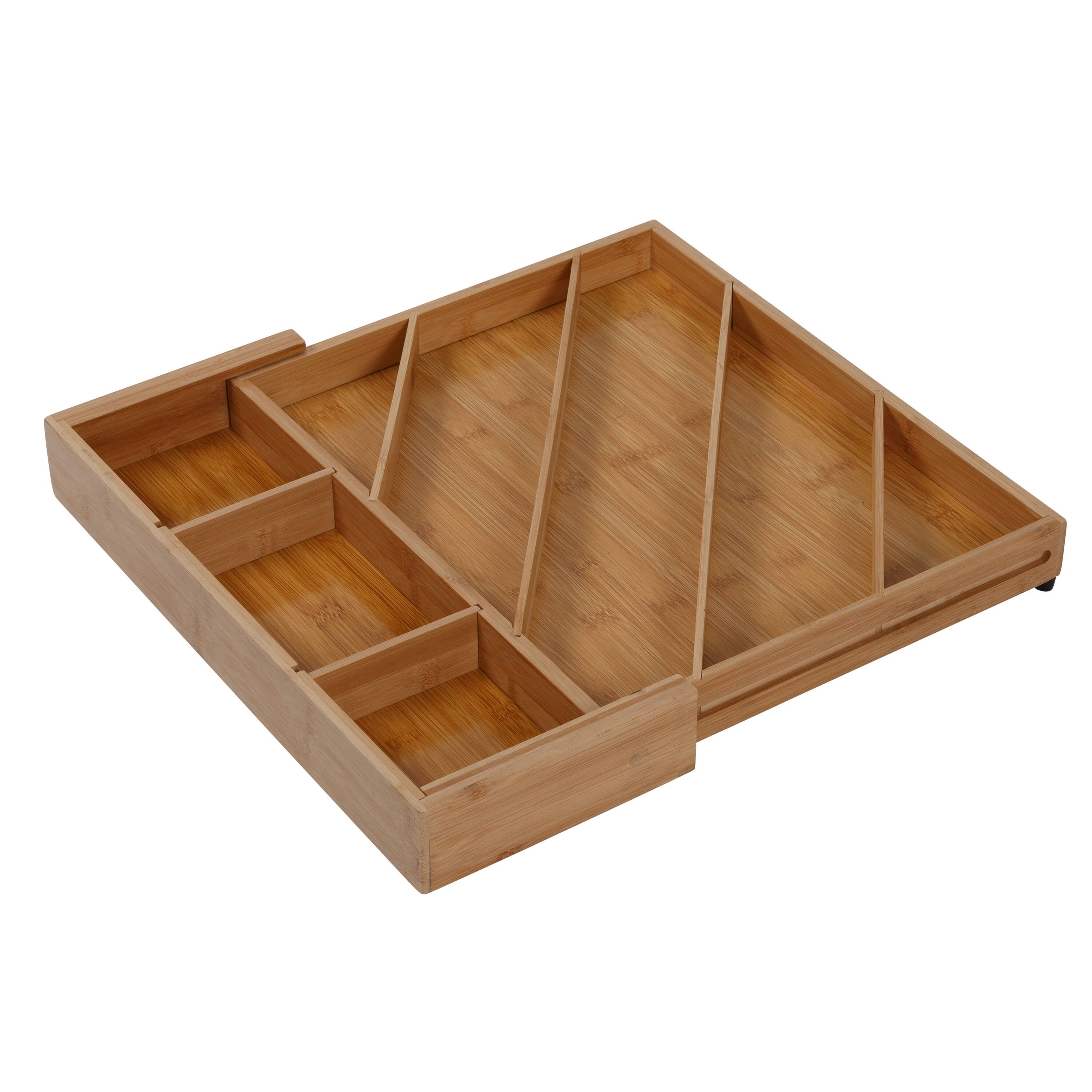 Honey Can Do 8-Compartment Bamboo Diagonal Drawer Organizer