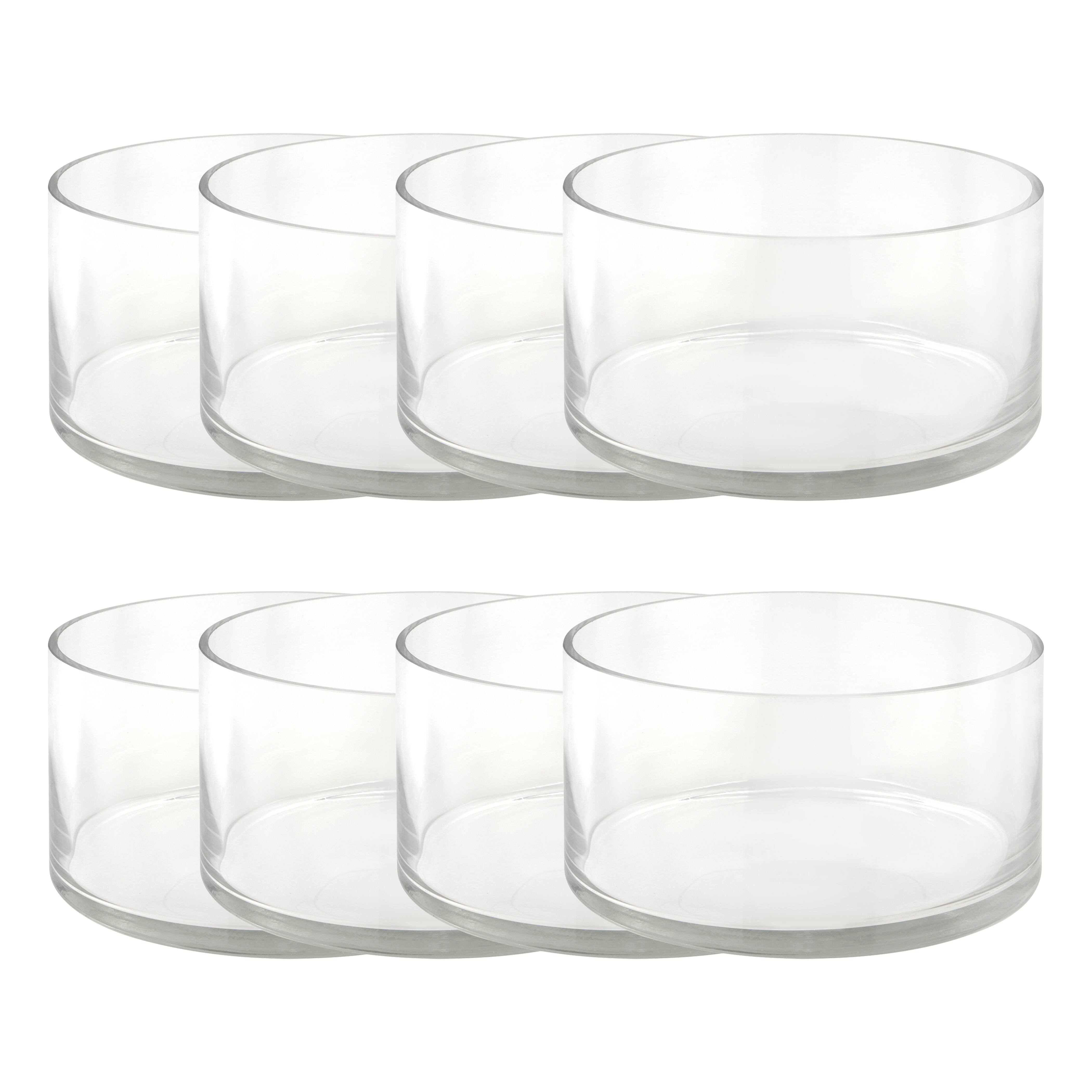 8 Pack: 3.75&#x22; Clear Short Glass Cylinder Vase by Ashland&#xAE;