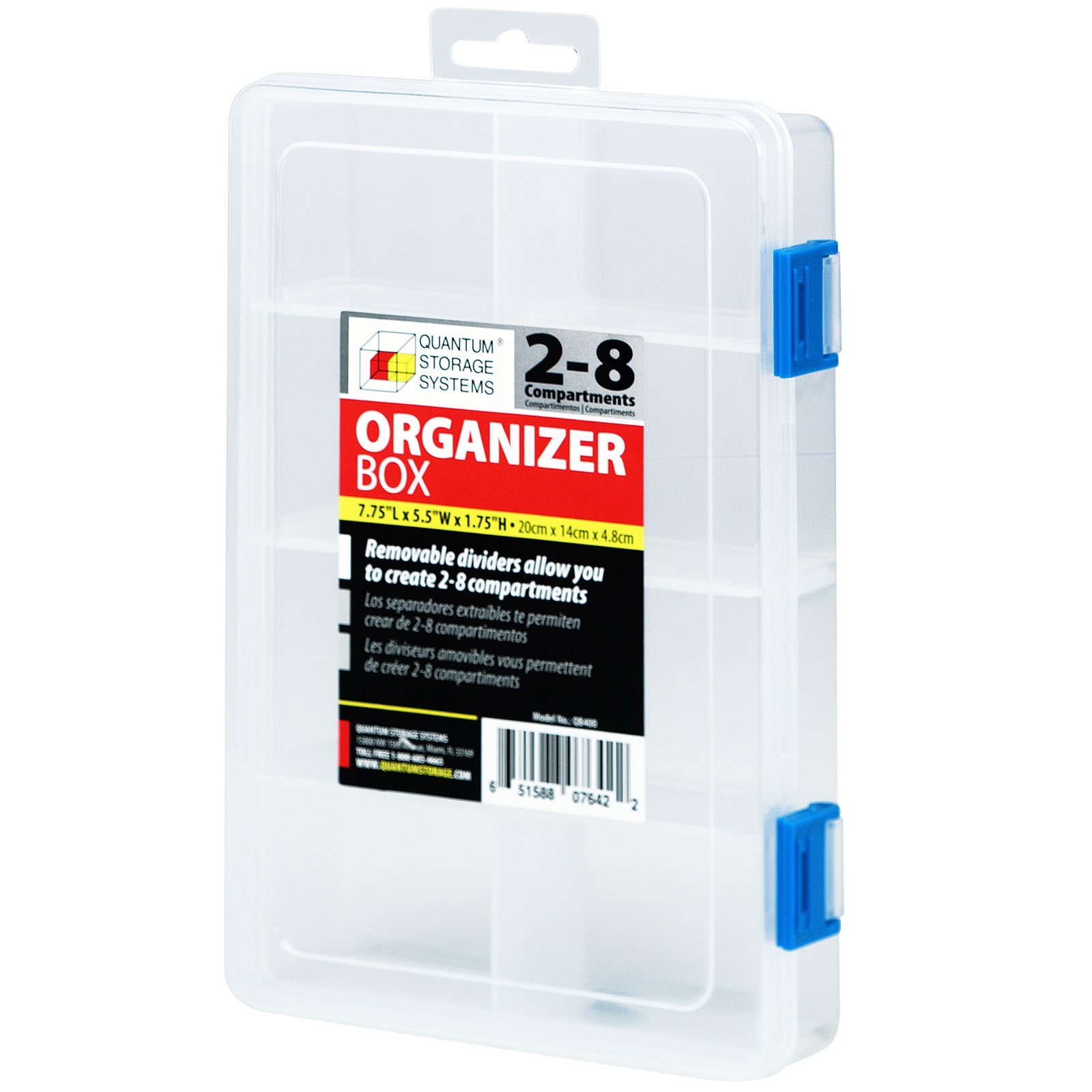 Quantum Storage Systems® Clear 2-8 Compartment Storage Boxes