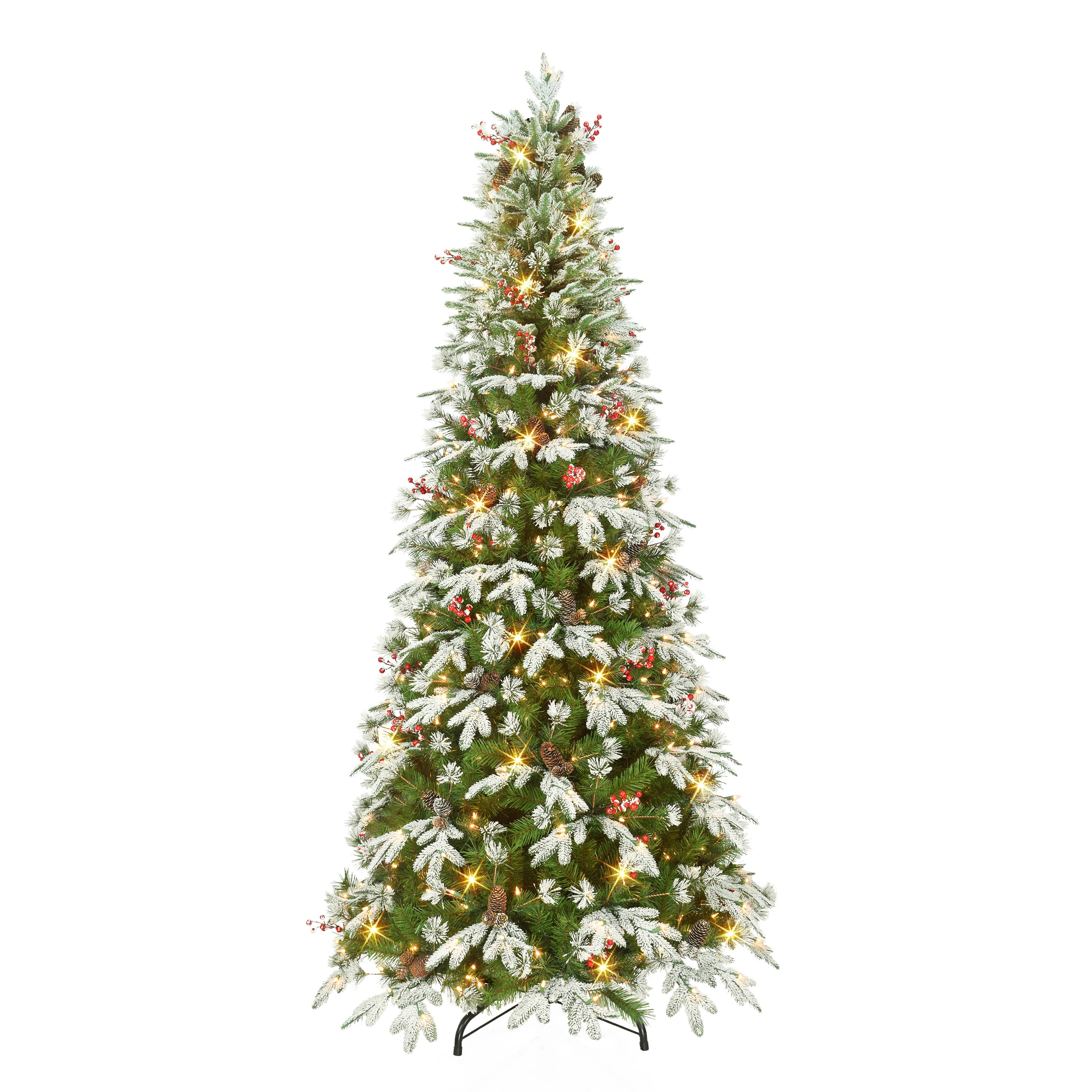 7.5ft. Pre-Lit Glittery Pine Artificial Christmas Tree, Clear Incandescent Lights