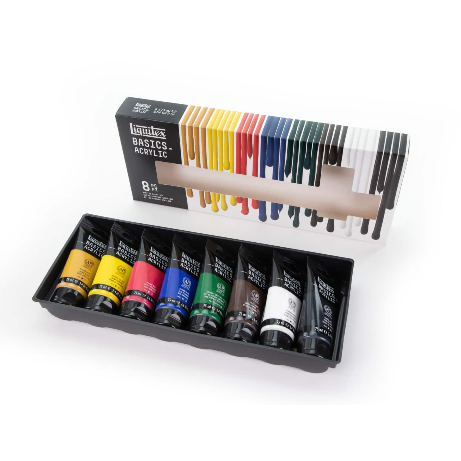 Ensemble de 8 couleurs de peinture acrylique BASICS de Liquitex