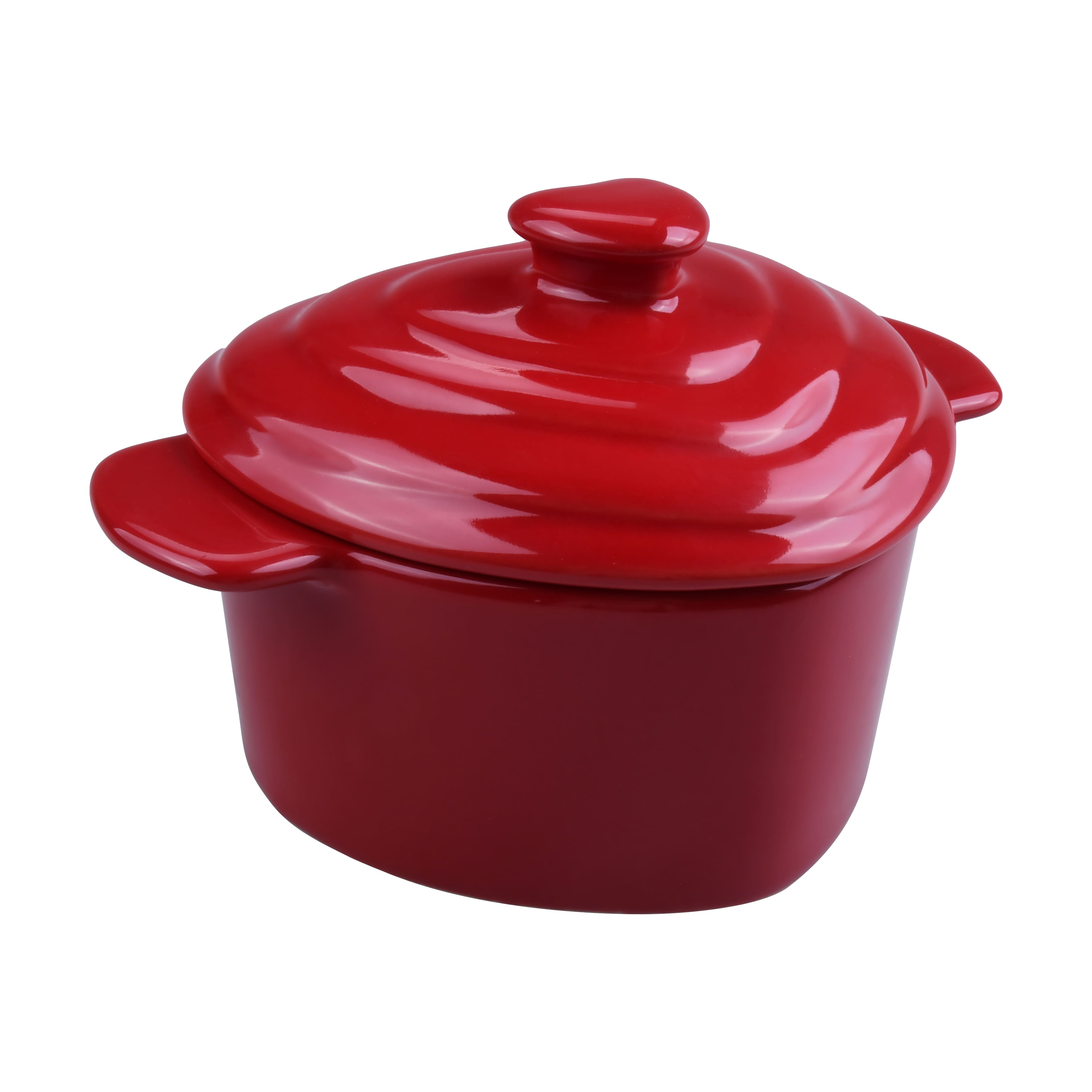 Red Heart Ceramic Cocotte with Lid by Makery™
