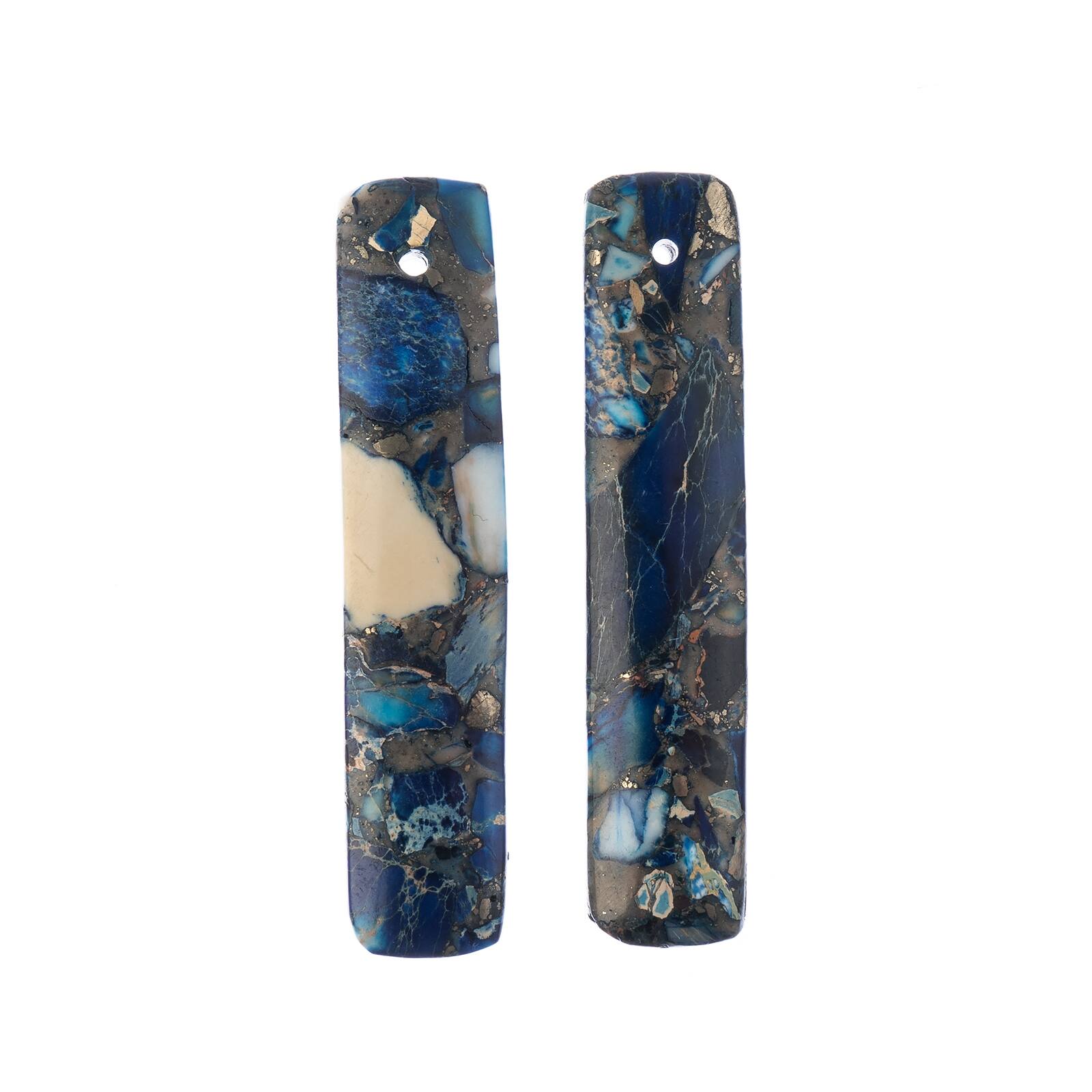 John Bead Earth&#x2019;s Jewels Synthetic Imperial Jasper Rectangle Pendant Slices, 2ct.