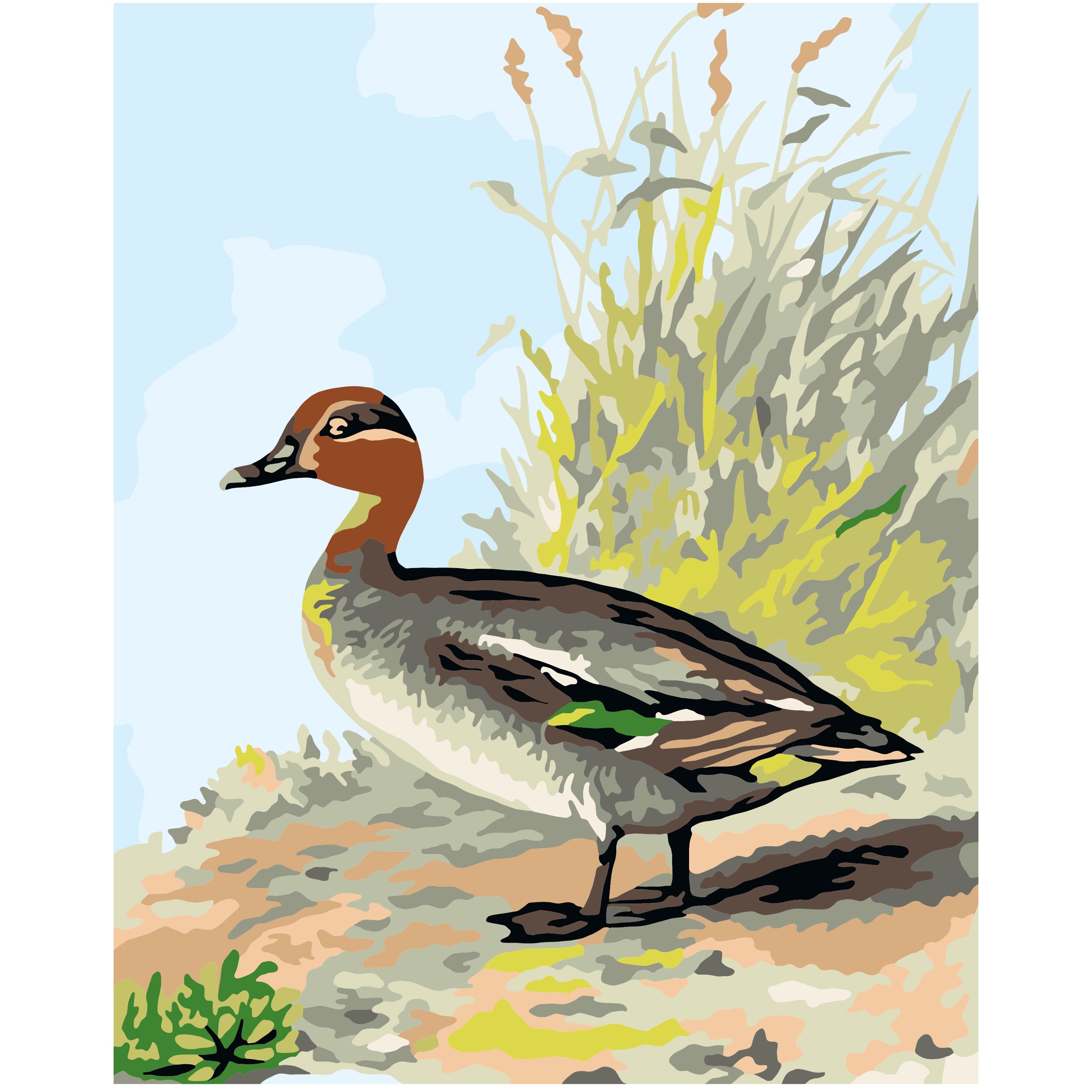 8&#x22; x 10&#x22; Vintage Duck Paint-by-Number Kit with Wood Display Hanger by Artist&#x27;s Loft&#xAE;