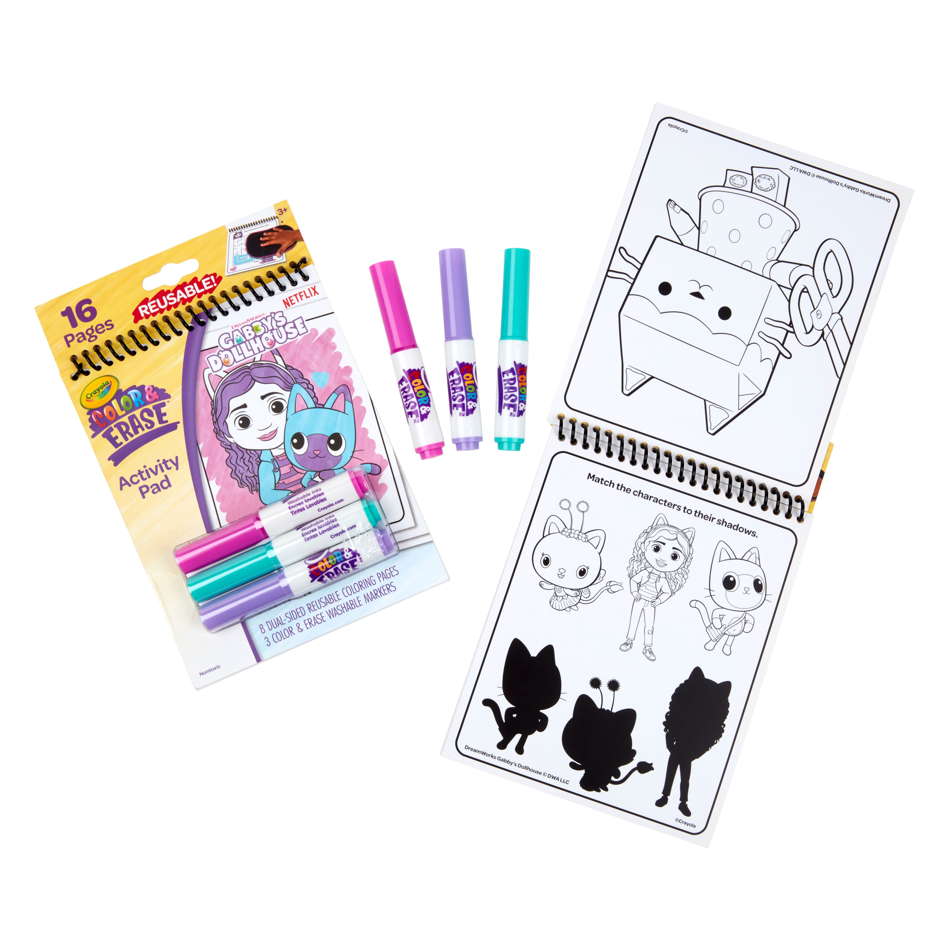 Crayola&#xAE; Color &#x26; Erase&#x2122; Gabby&#x27;s Dollhouse Activity Pad