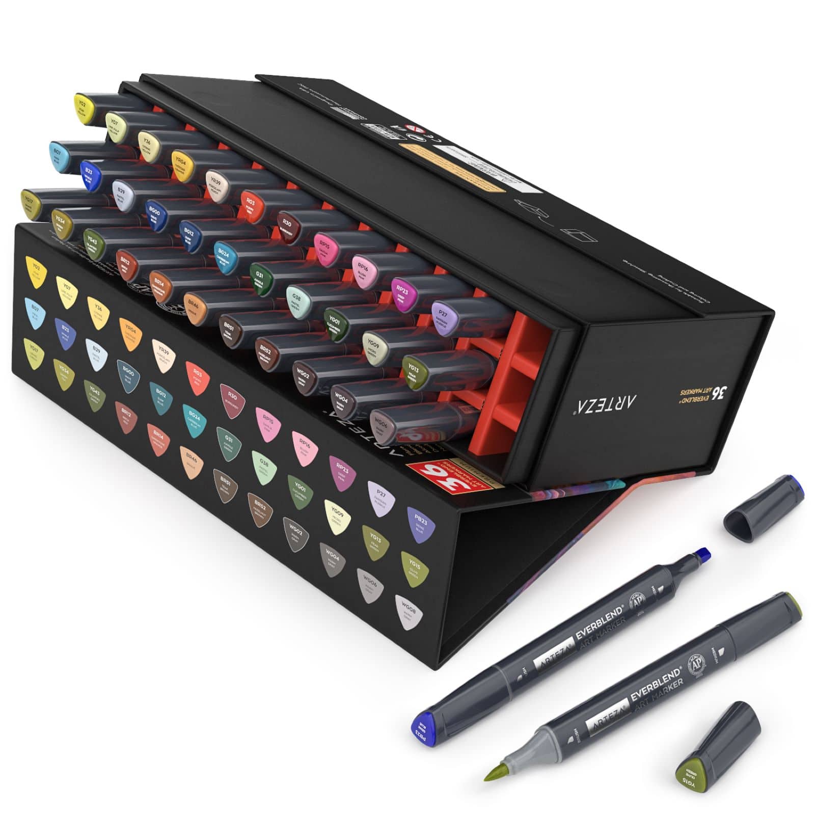 Arteza&#xAE; 36 Color Flora Tones EverBlend&#x2122; Ultra Dual Tip Art Marker Set