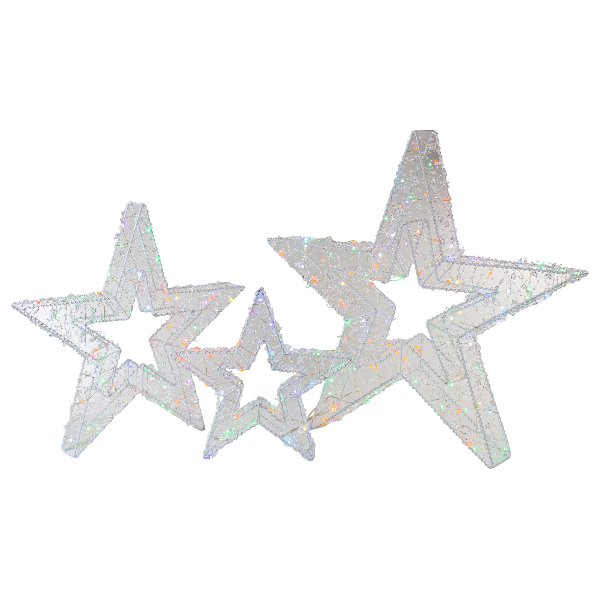 LED Color Changing Stars Outdoor Christmas Décor Set