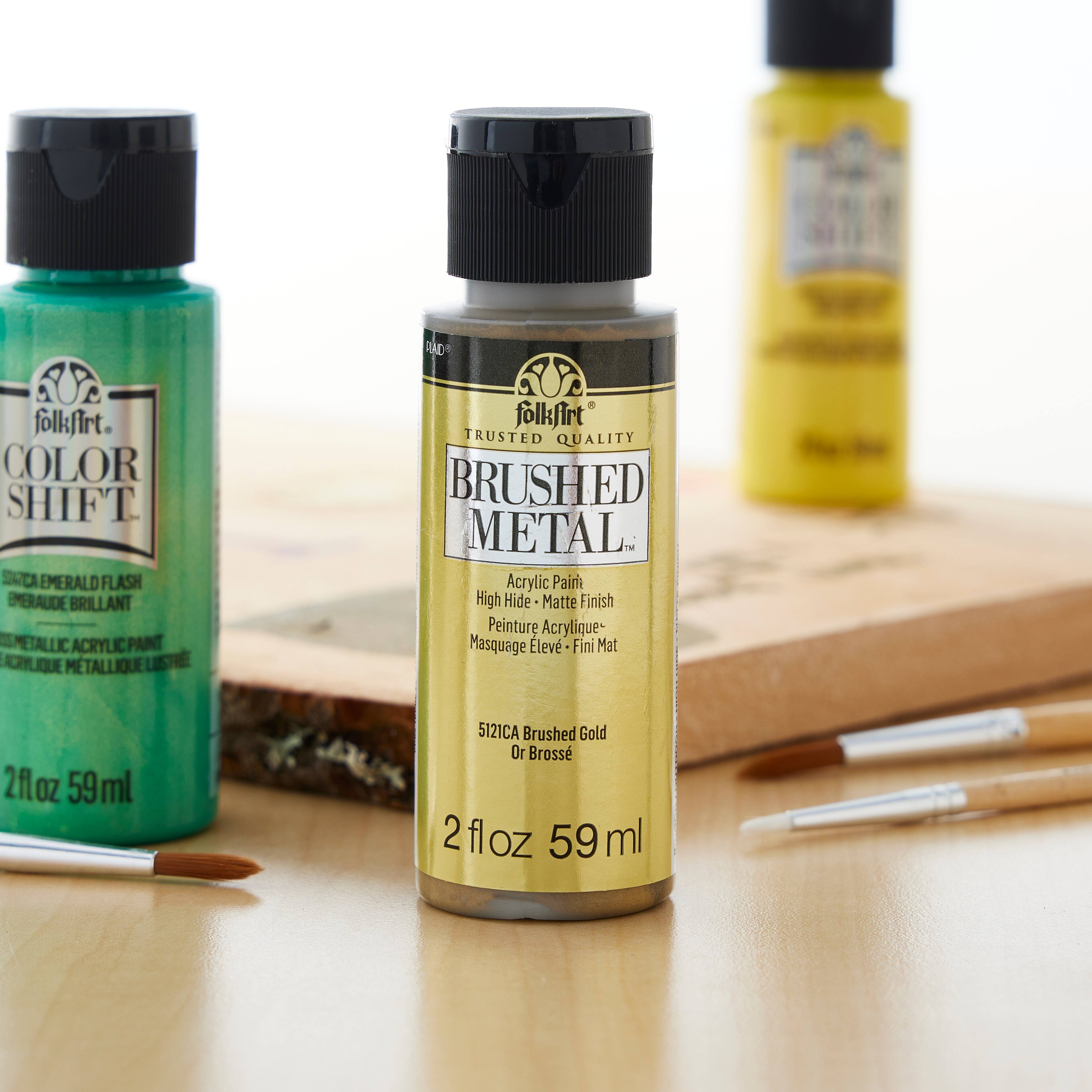 12 Pack: FolkArt® Brushed Metal™ Matte Finish Acrylic Paint, 2oz.