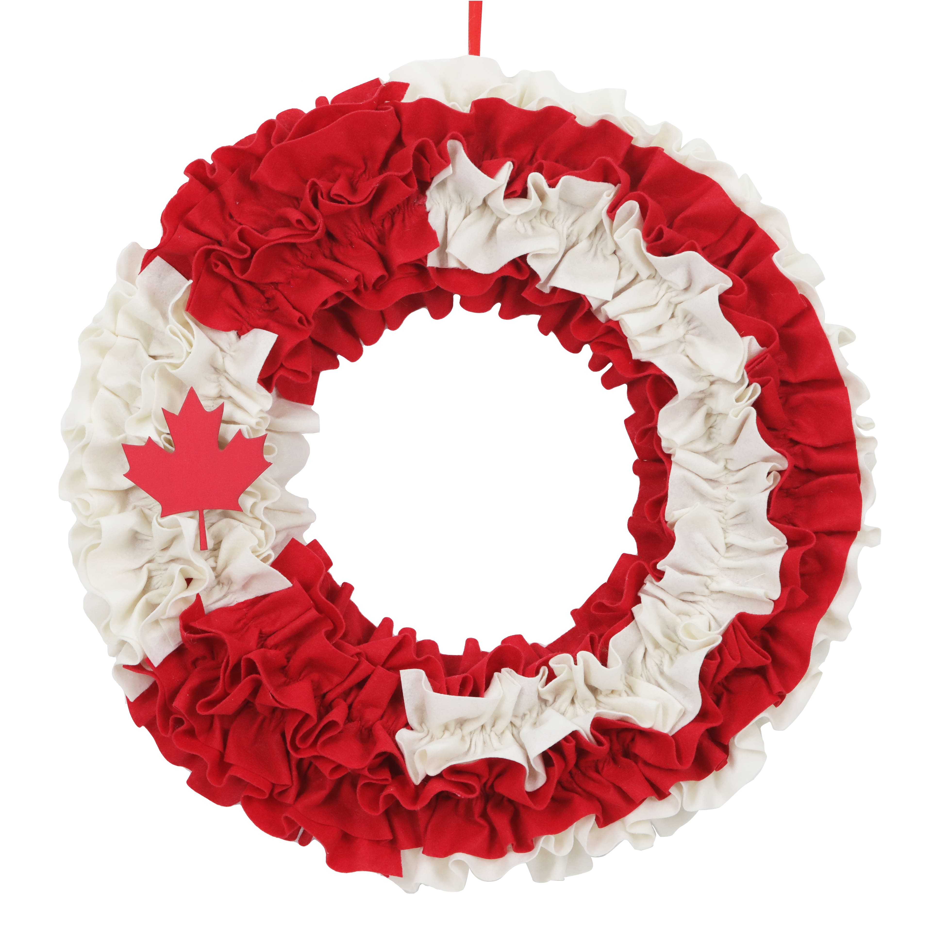 20.5&#x22; Red &#x26; White Ribbon Wreath by Celebrate It&#x2122;