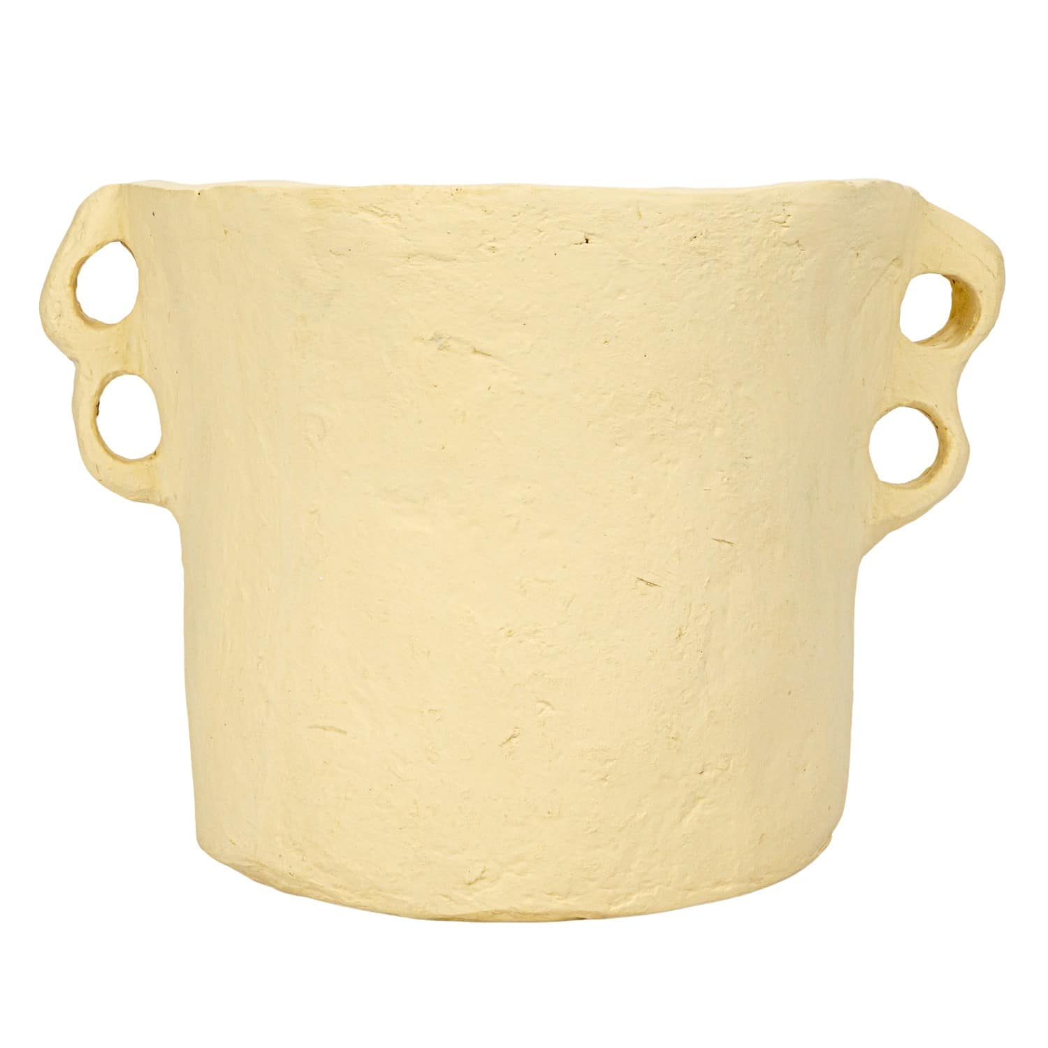 Hello Honey® 11" Natural Decorative Handmade Paper Mache Planter with Handles