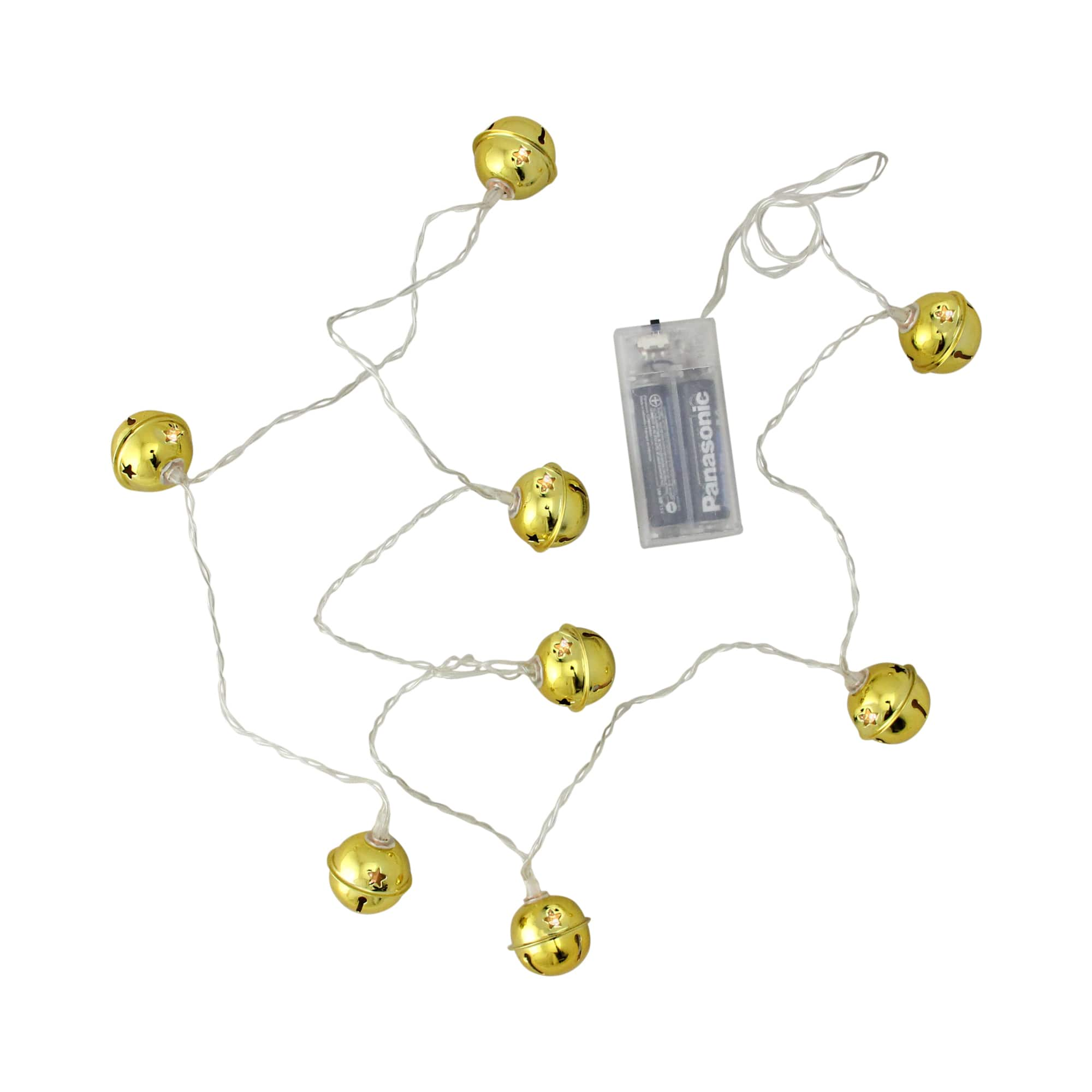 8ct. Gold LED Jingle Bell Christmas Lights