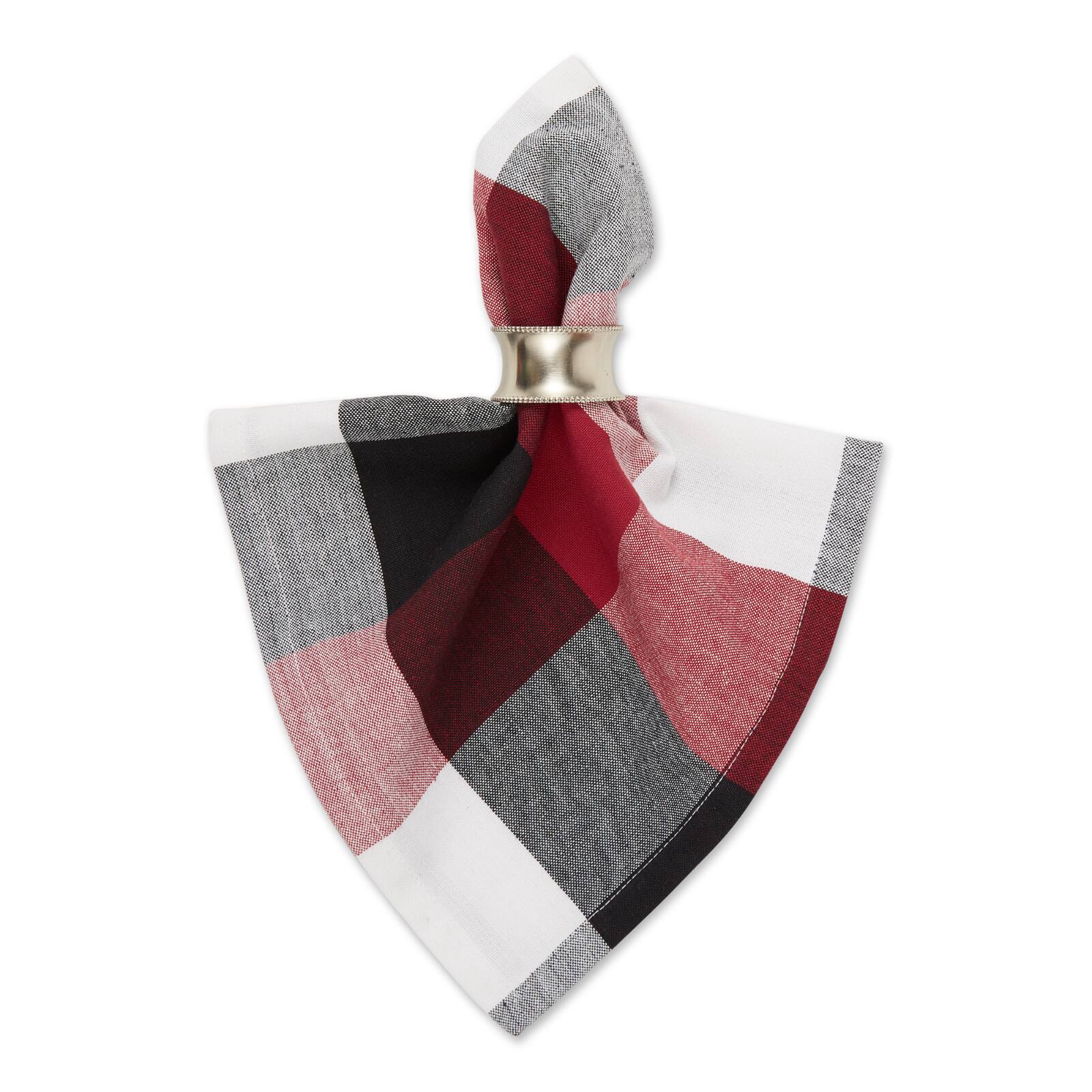 DII® Oversized Tri Color Check Cloth Dinner Napkins, 6ct.