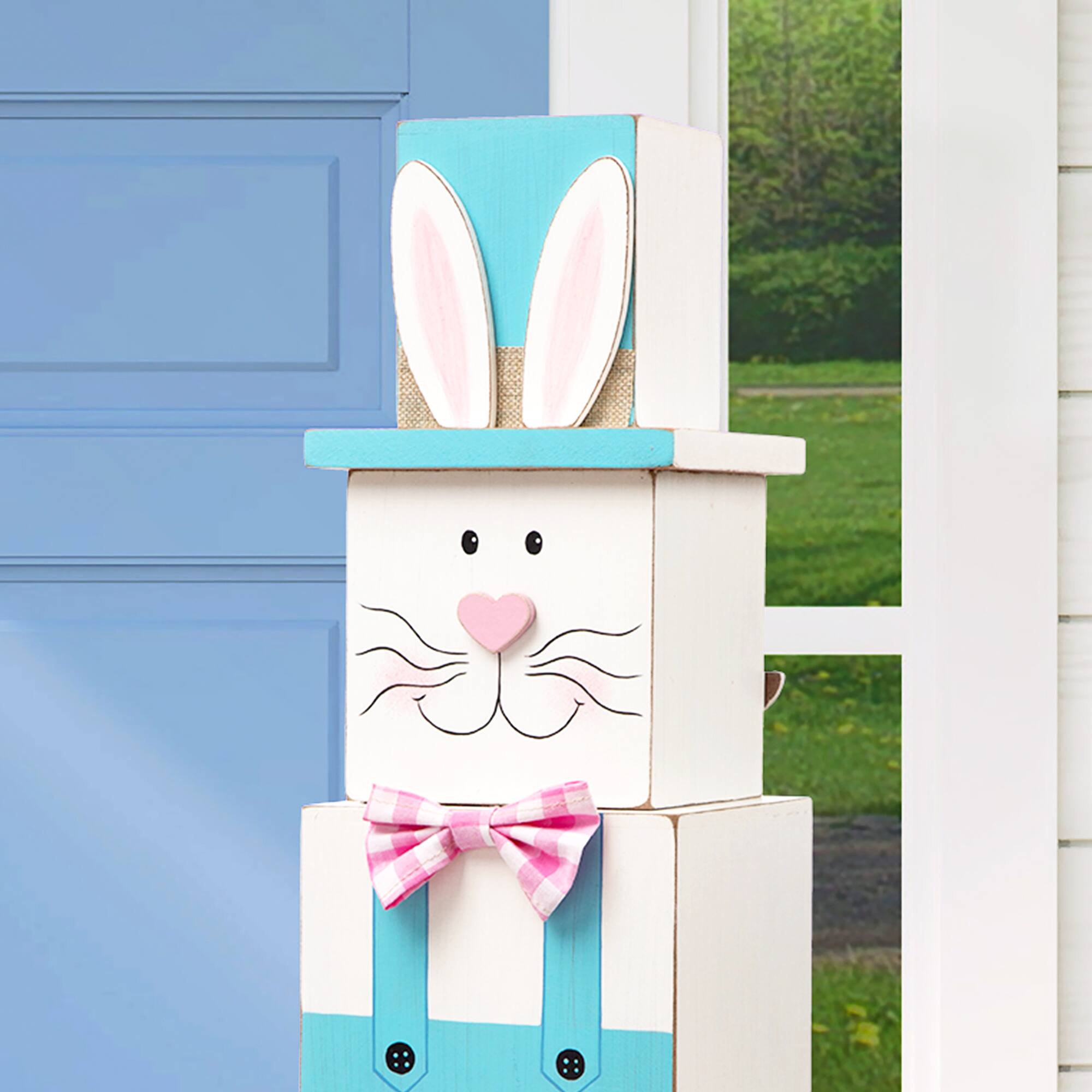 Glitzhome&#xAE; 24&#x22; Double Sided Wooden Easter Porch D&#xE9;cor