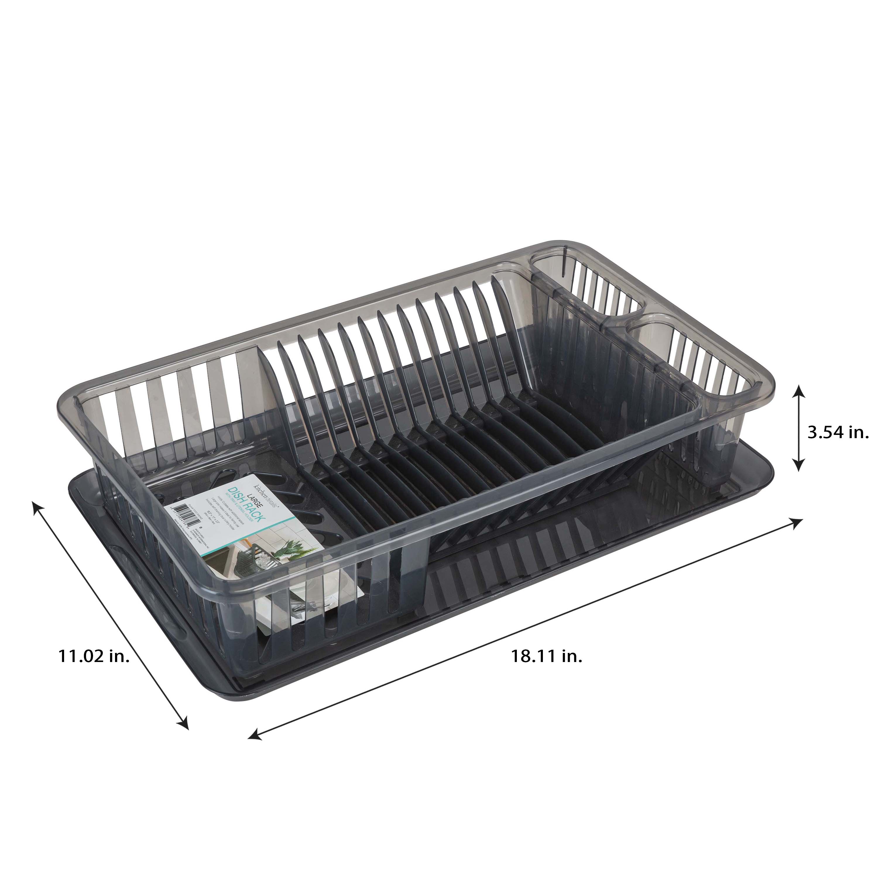 Kitchen Details Smoke Gray Large Dish Rack with Tray