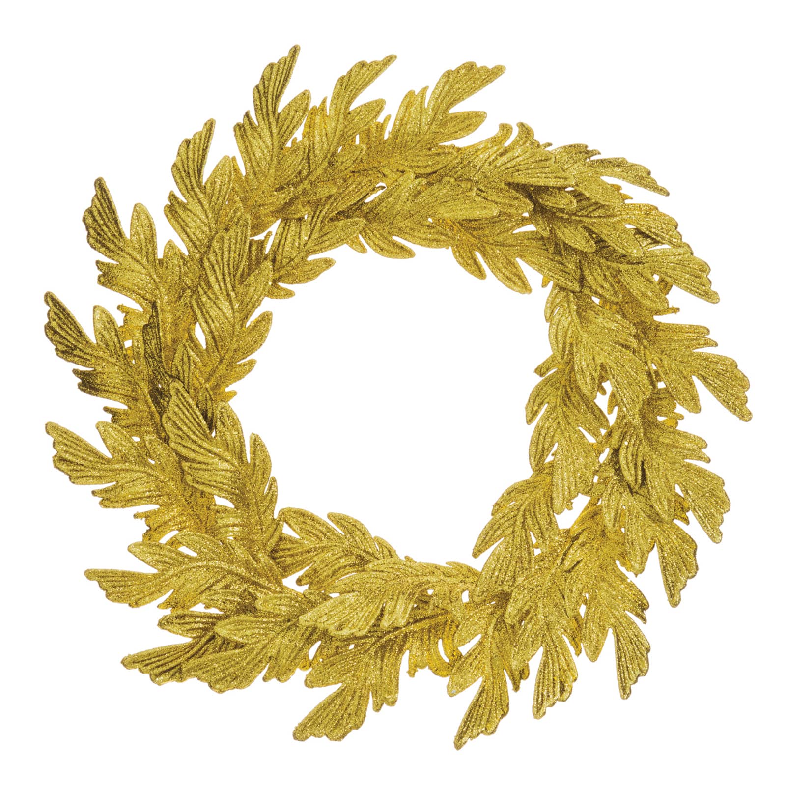 22&#x22; Gold Glittered Acanthus Leaf Wreath 
