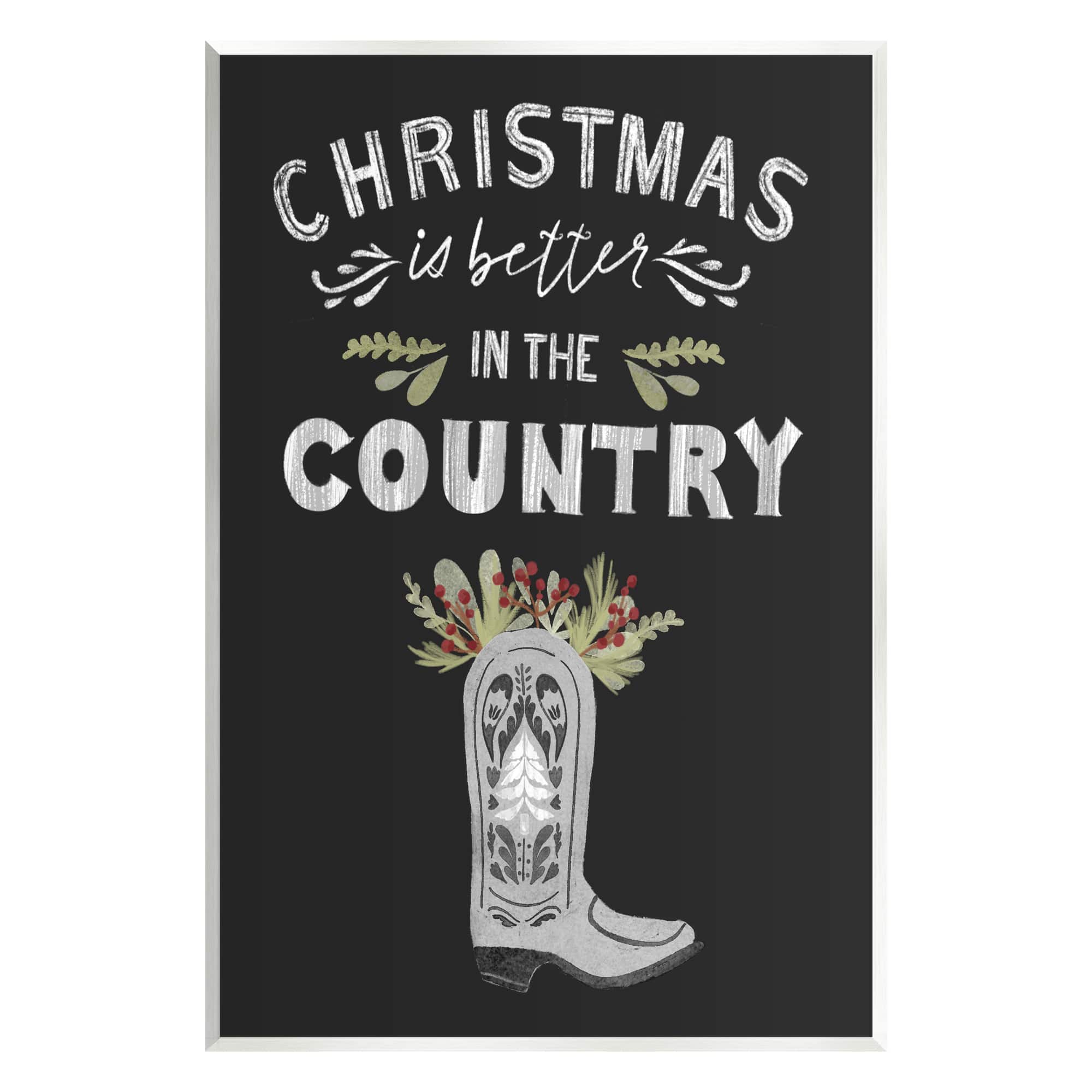Stupell Industries Christmas Better In Country Phrase Wall Plaque Art