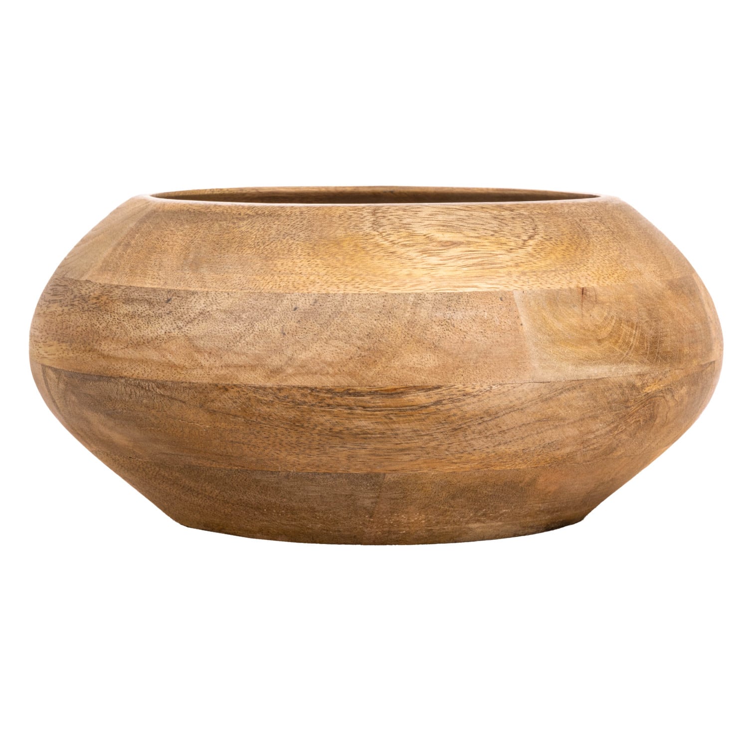 9.2&#x22; Modern Round Wood Bowl