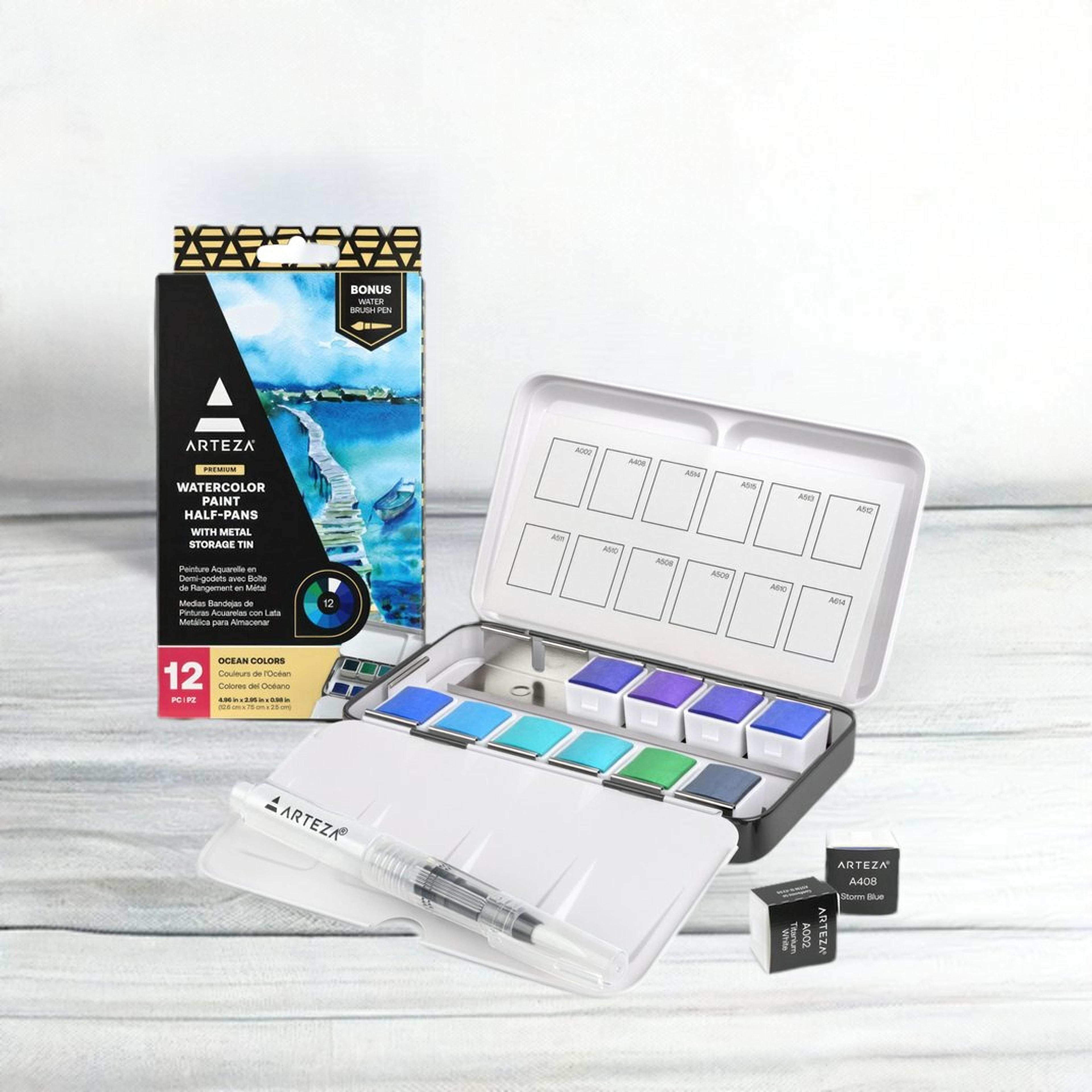 Arteza&#xAE; Ocean Colors Watercolor Half Pan Set