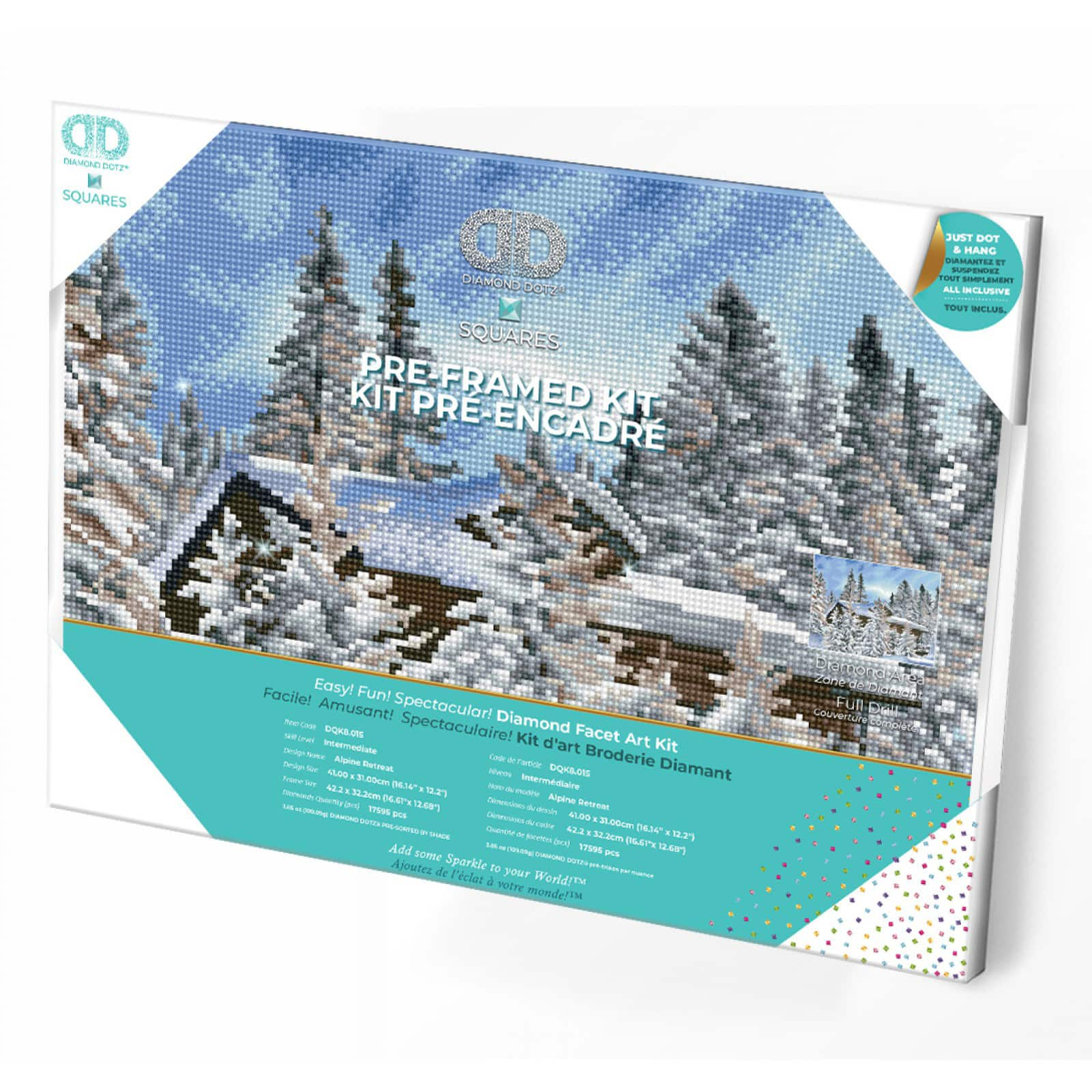 Diamond Dotz&#xAE; Intermediate Alpine Retreat Pre-Framed Diamond Painting Kit