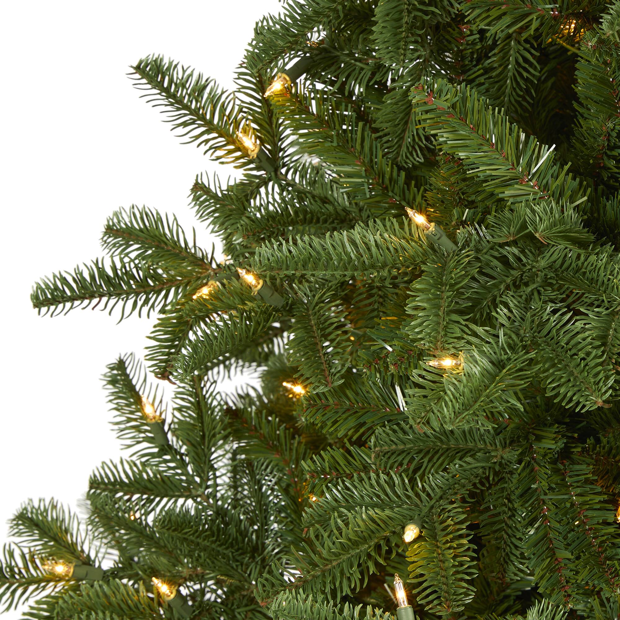 7ft. Pre-Lit South Carolina Spruce Artificial Christmas Tree, White Warm LED Lights