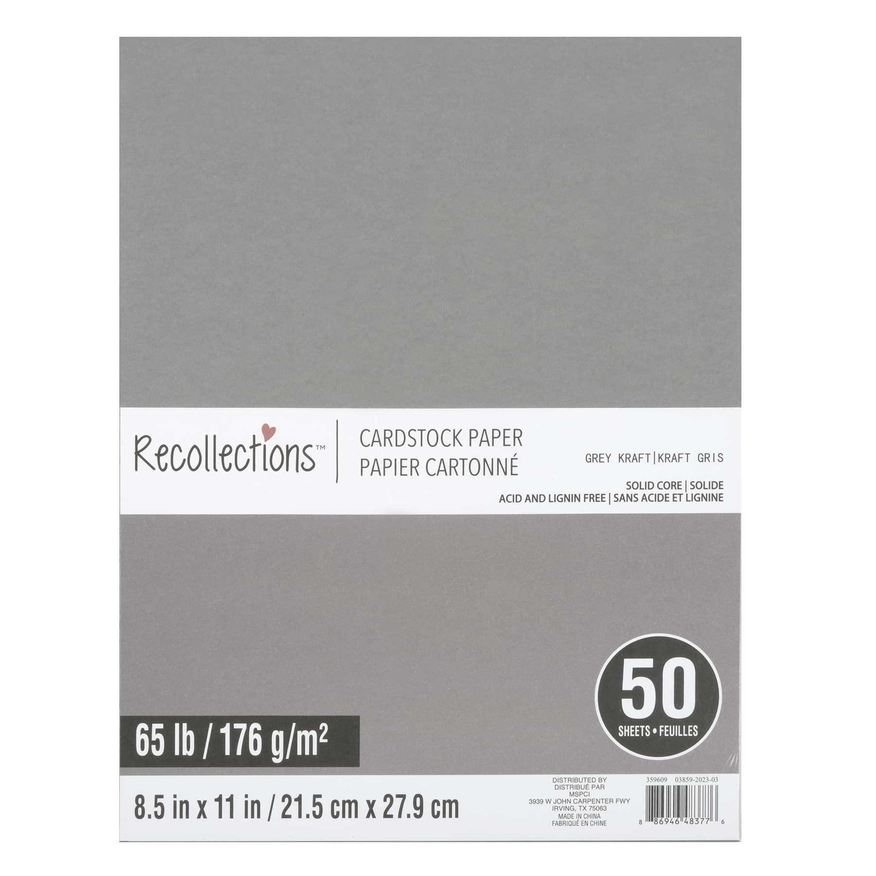 50 Sheet 8.5 x 11 Black Solid Core Cardstock Paper Pack by Park