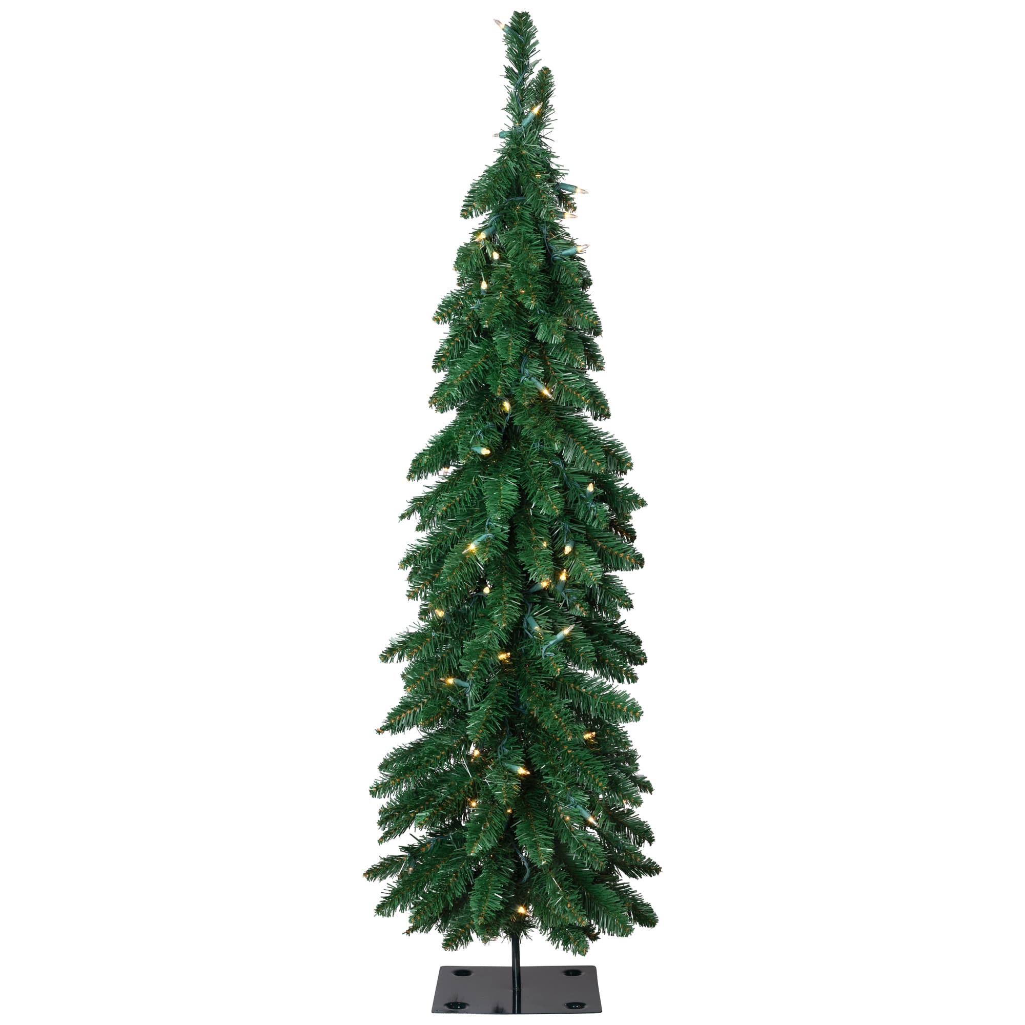 4ft. Pre-Lit Pencil Alpine Artificial Christmas Tree, Clear Lights