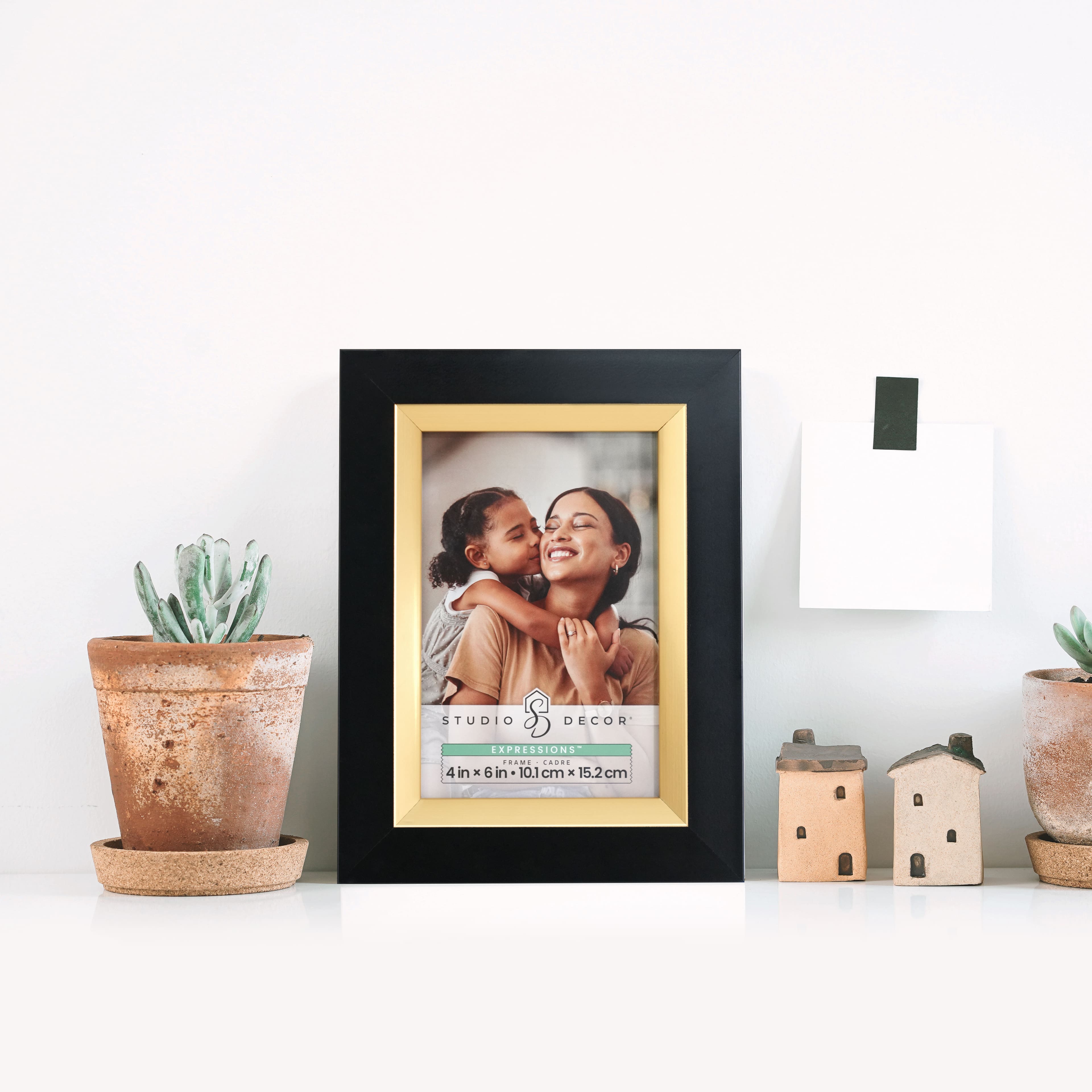 6 Pack: Expressions™ Black Frame with Gold Inner Trim by Studio Décor®