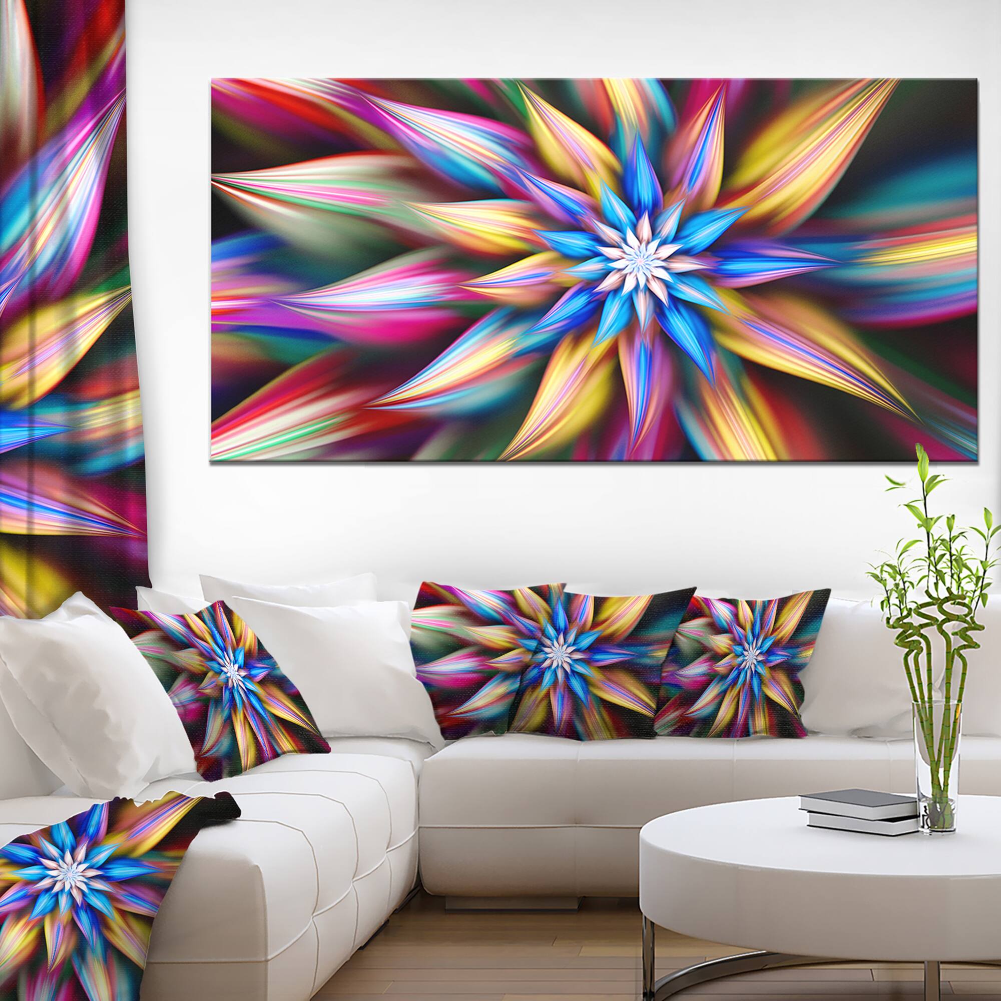 Designart - Exotic Multi Color Flower Petals - Large Floral Canvas Art Print