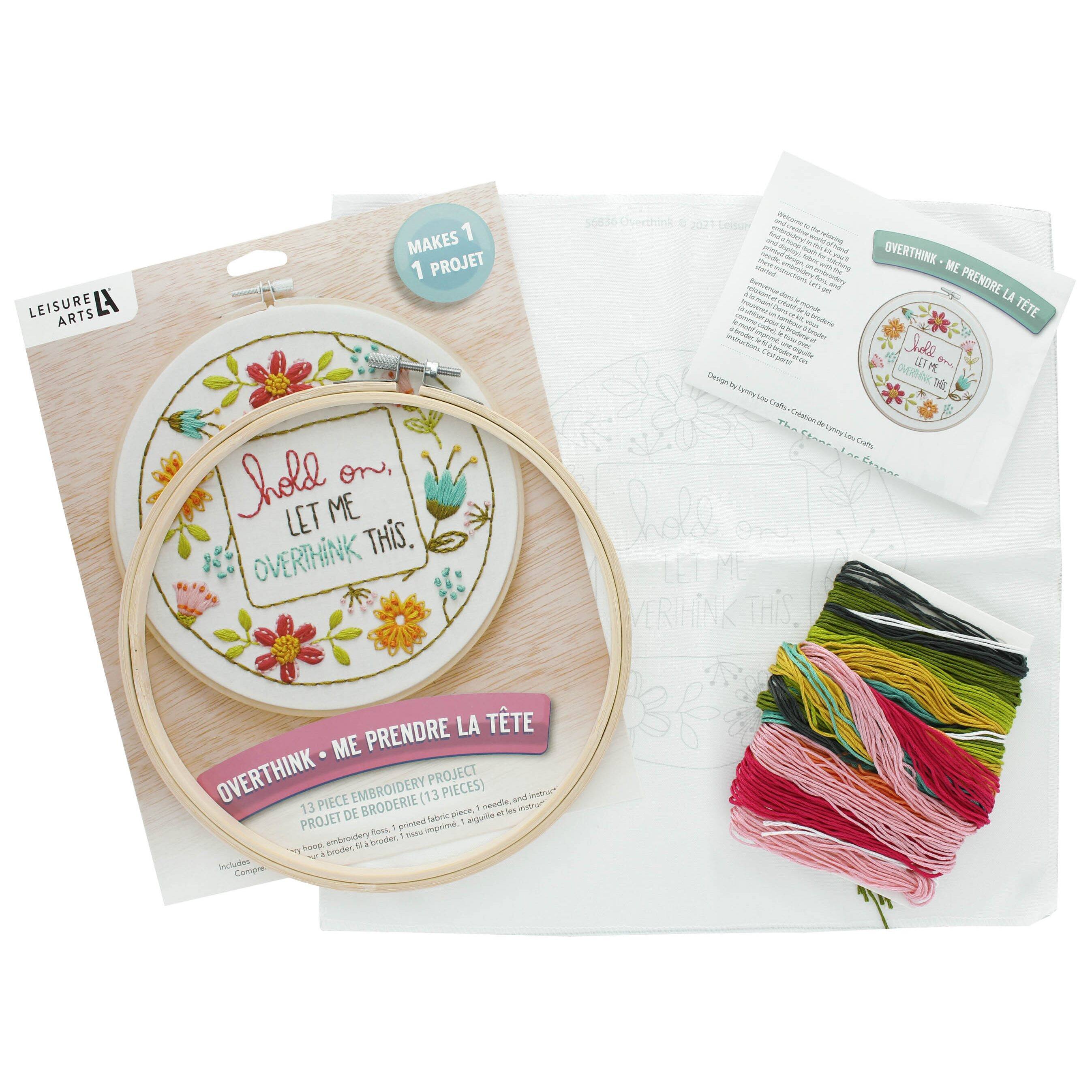 Leisure Arts&#xAE; 8&#x22; Overthink Embroidery Kit