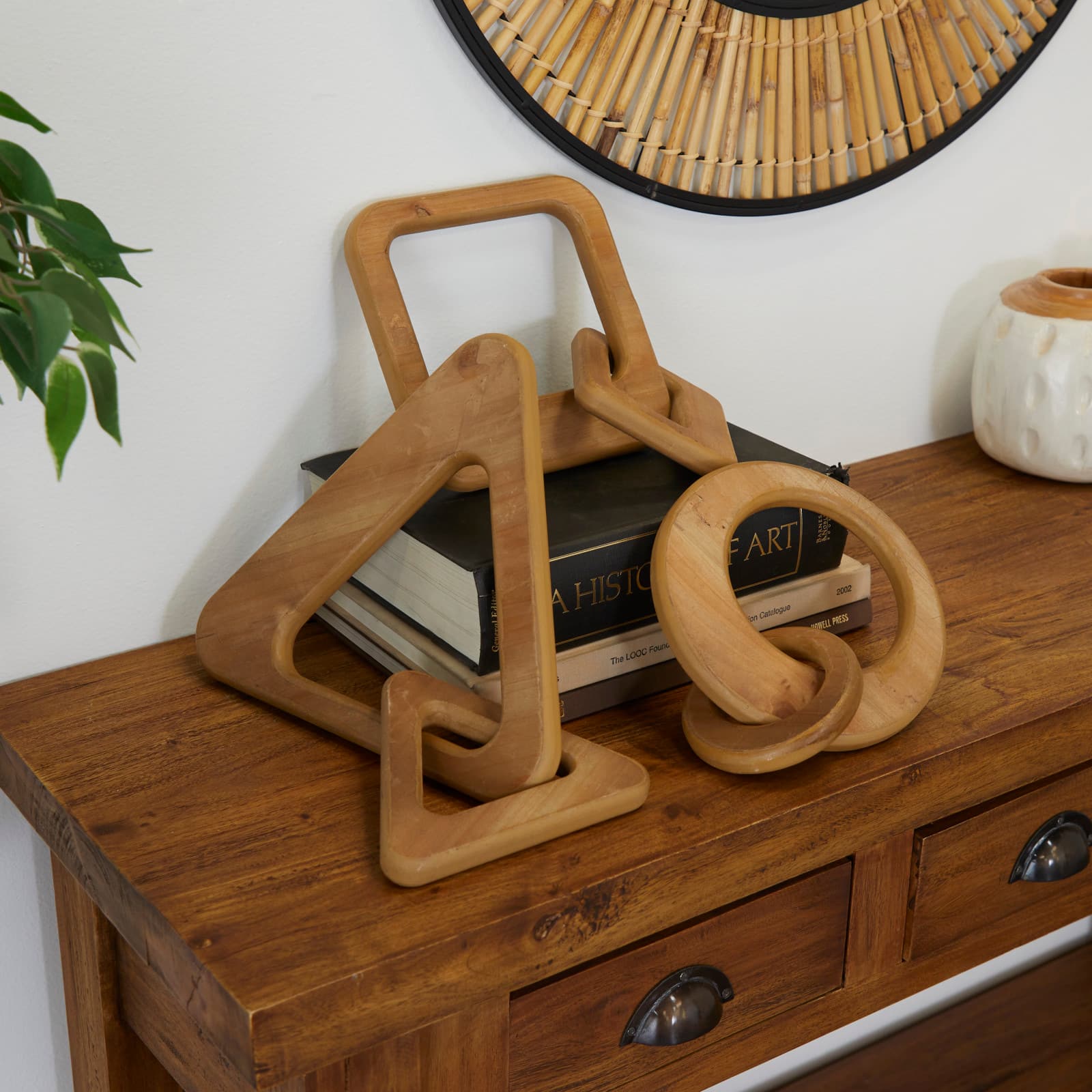 CosmoLiving by Cosmopolitan Wood Chain Sculpture Set