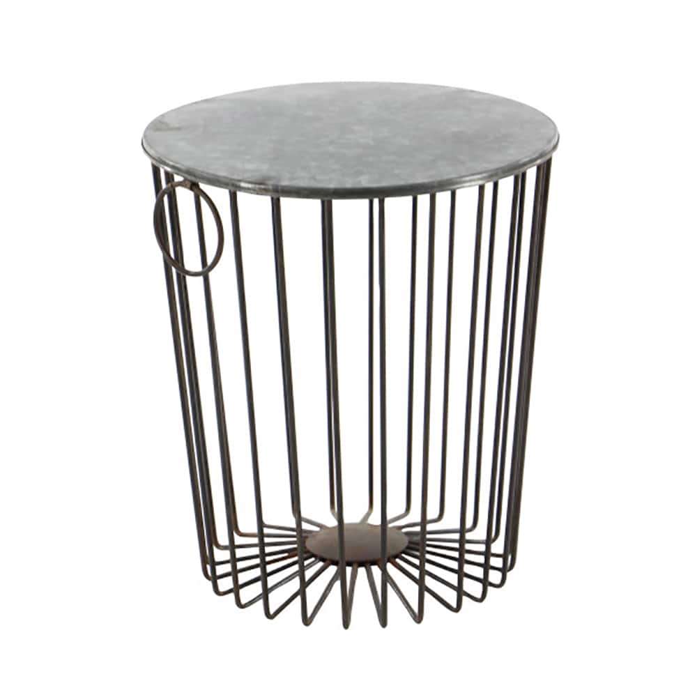 Black Metal Farmhouse Outdoor Accent Table