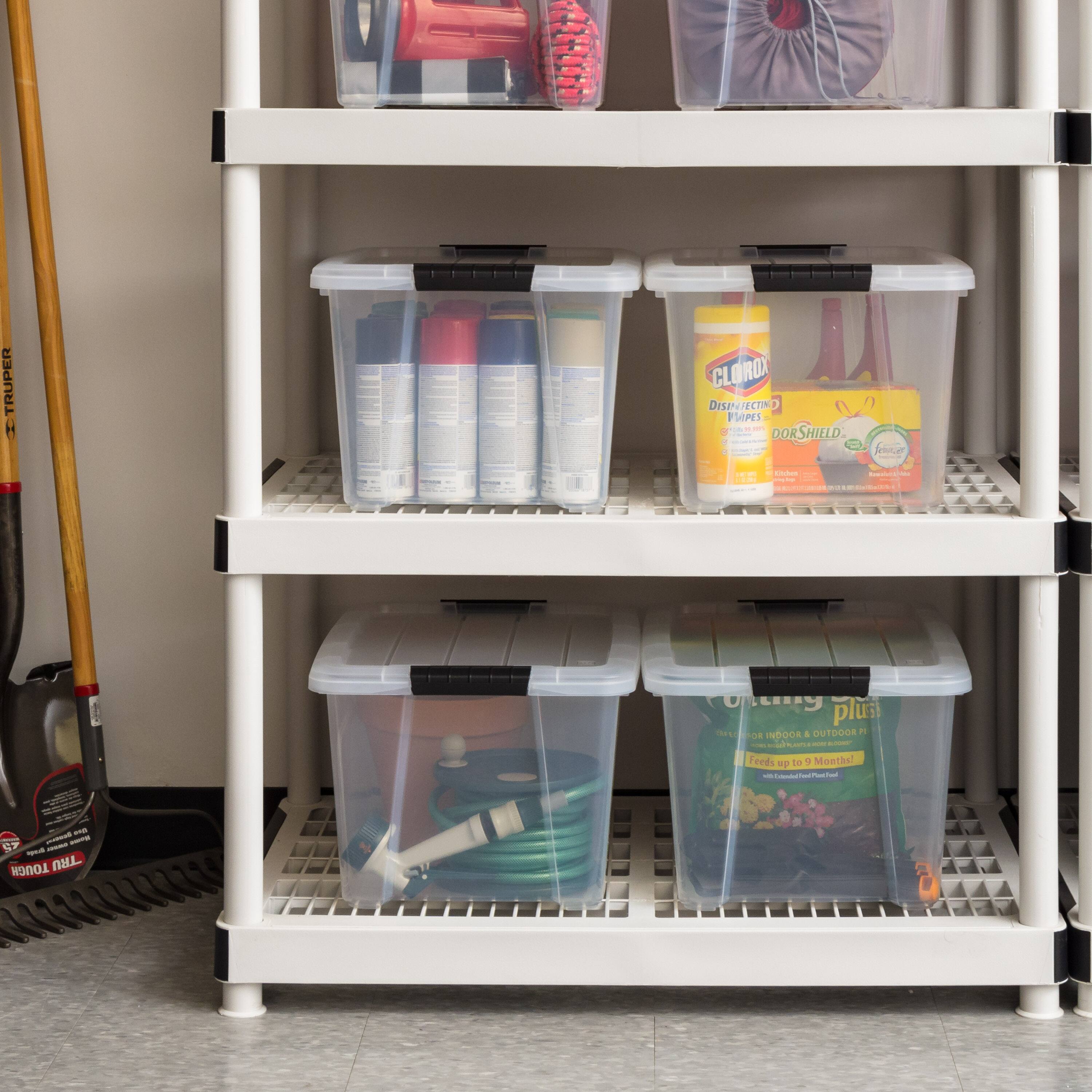 IRIS® 32qt. Buckled Clear Boxes with Clear Buckle Lids, 4ct.