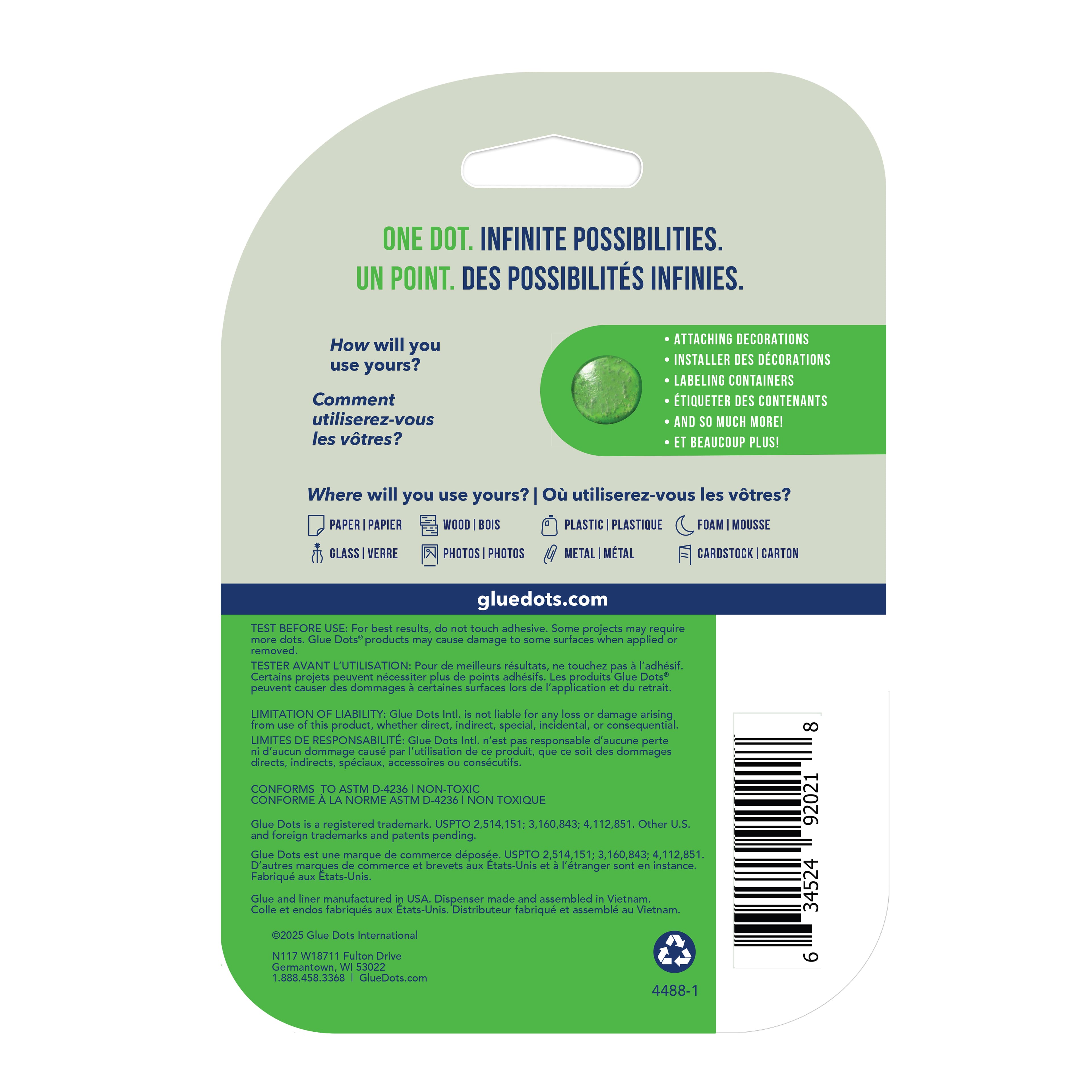 Glue Dots® 3/8" Double-Sided Adhesive Dots Dispenser