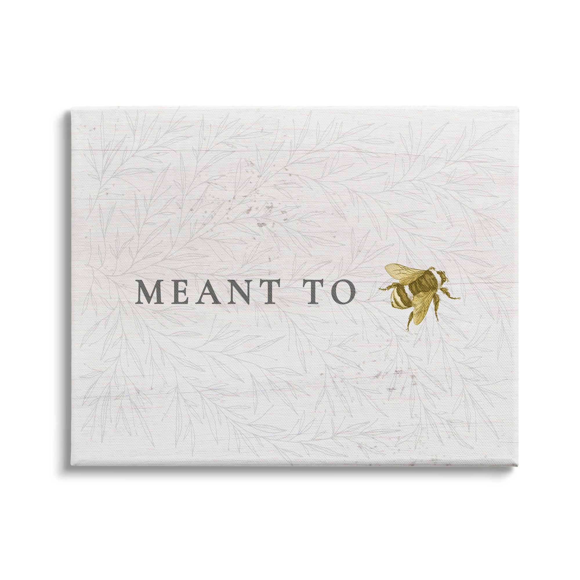 Stupell Industries Meant to Be Charming Phrase Honey Bee Pun Canvas Wall Art